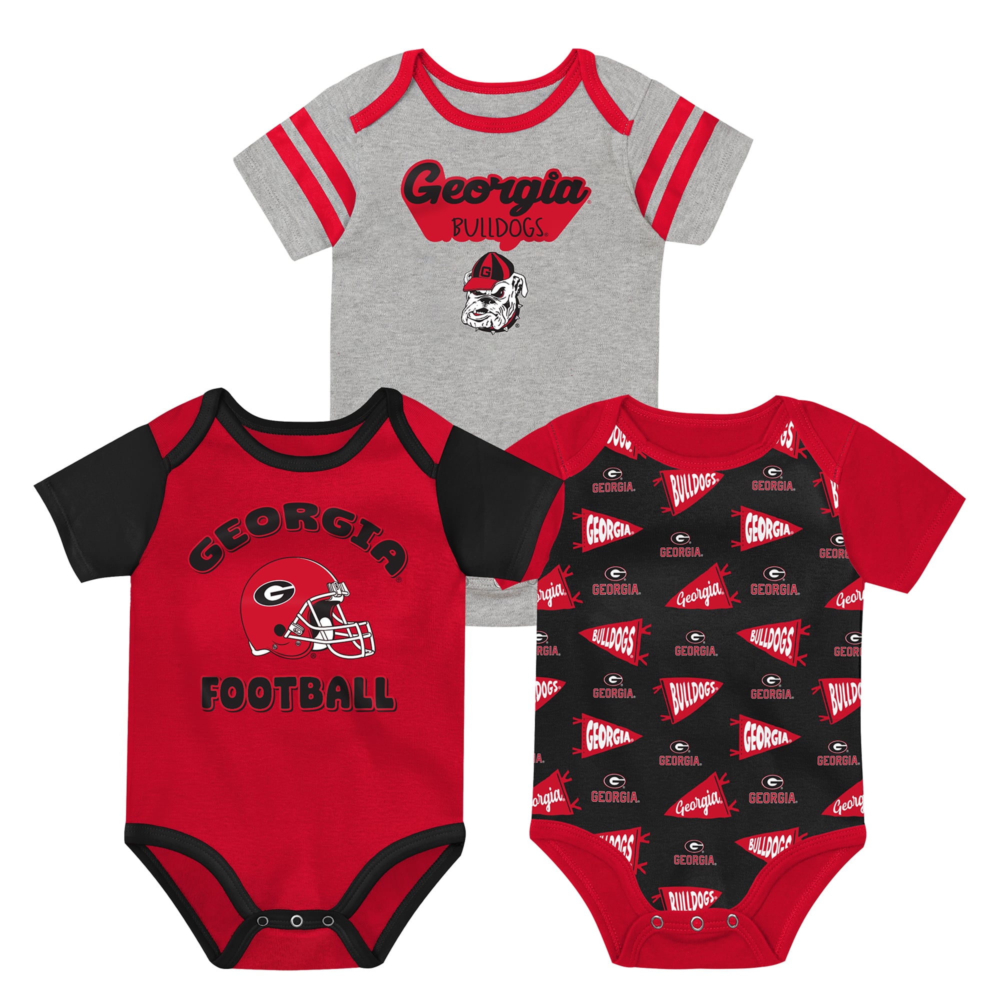 Newborn Outerstuff Red Georgia Bulldogs Star Player Three-Piece Bodysuit Set