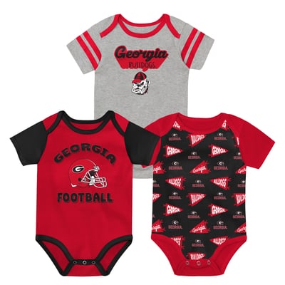  Georgia Bulldogs Outerstuff Newborn Star Player Three-Piece Bodysuit Set - Red