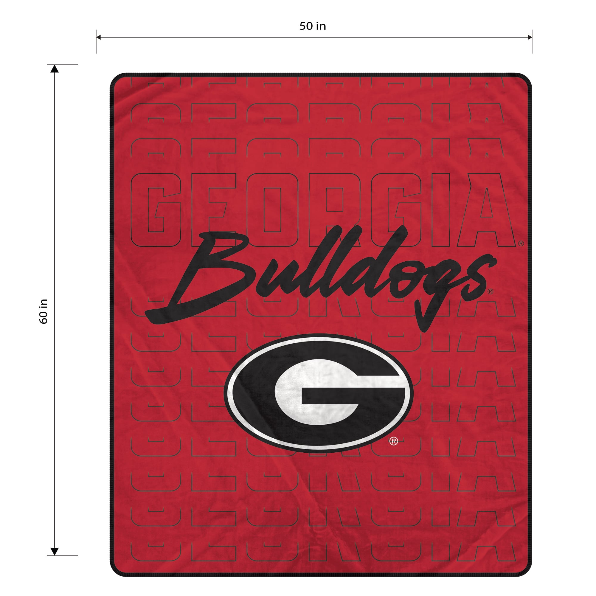Couverture ultra douce Pegasus Georgia Bulldogs Echo Script Fade 50" x 60"