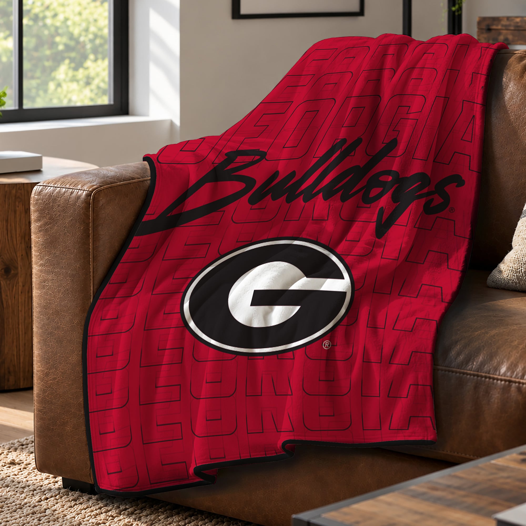 Couverture ultra douce Pegasus Georgia Bulldogs Echo Script Fade 50" x 60"