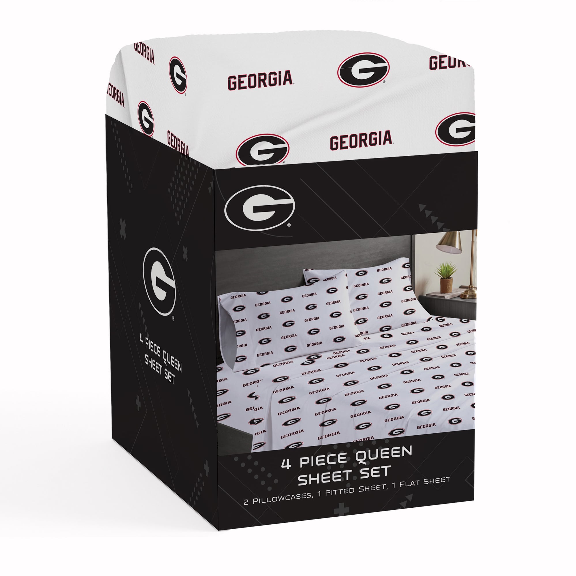 Pegasus Georgia Bulldogs Four-Piece Queen Sheet Set