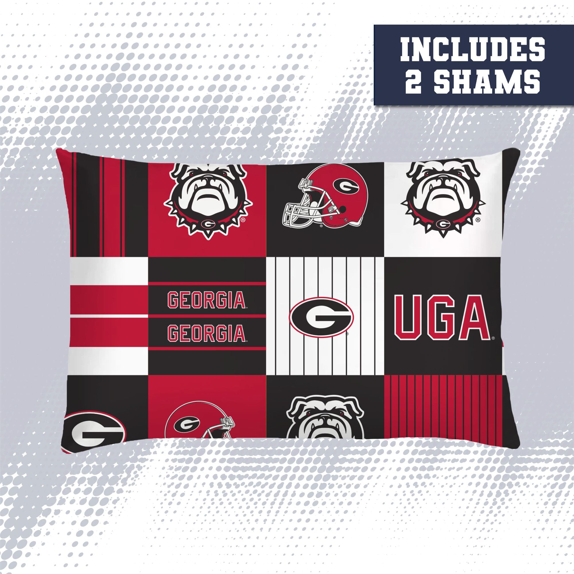 Pegasus Georgia Bulldogs Patchwork Plaid Three-Piece Full/Queen Bed in a Bag Set