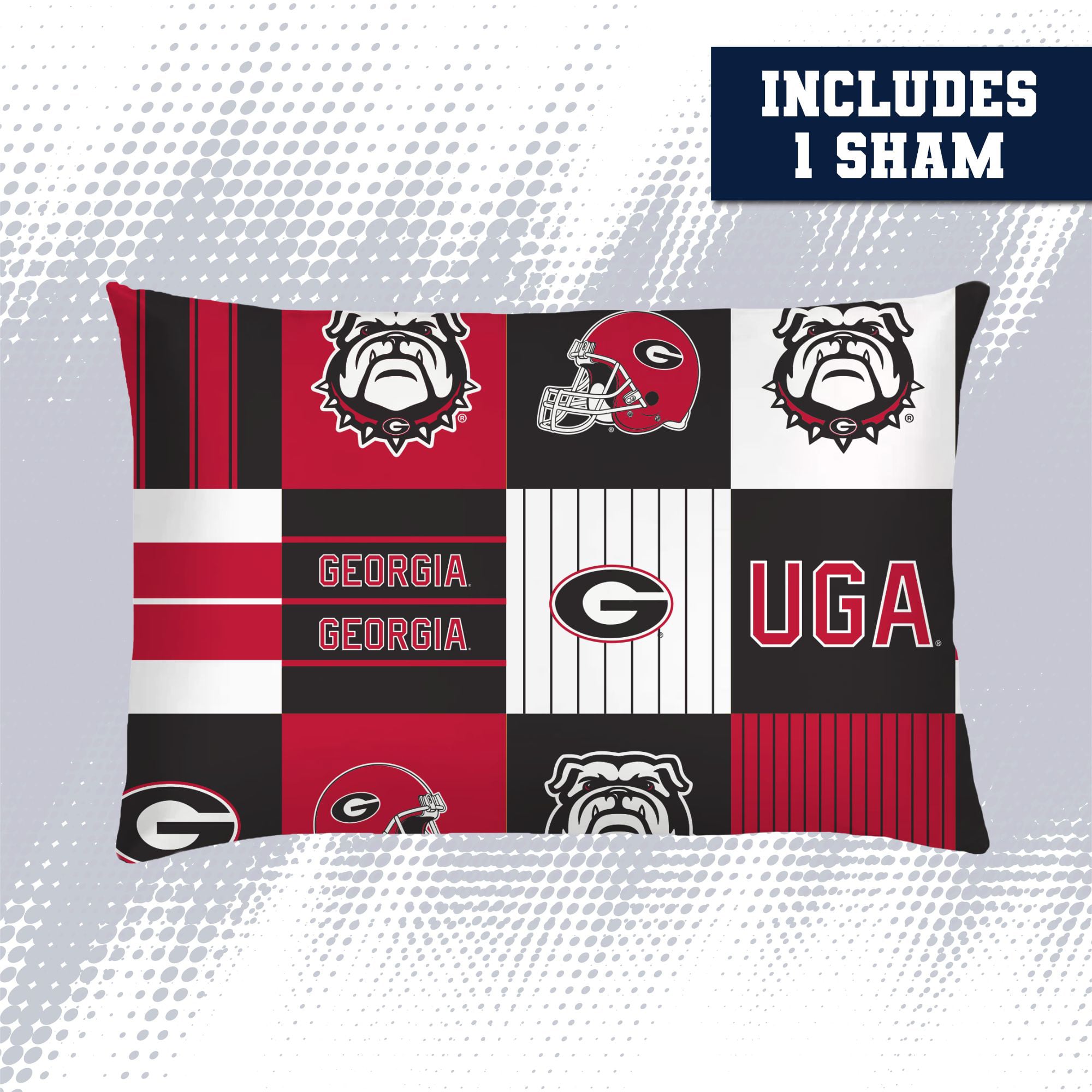 Ensemble de literie deux pièces Pegasus Georgia Bulldogs Patchwork Plaid pour lit simple/simple XL