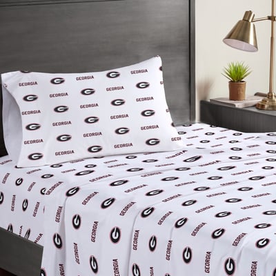 Georgia Bulldogs Pegasus Three-Piece Twin Sheet Set