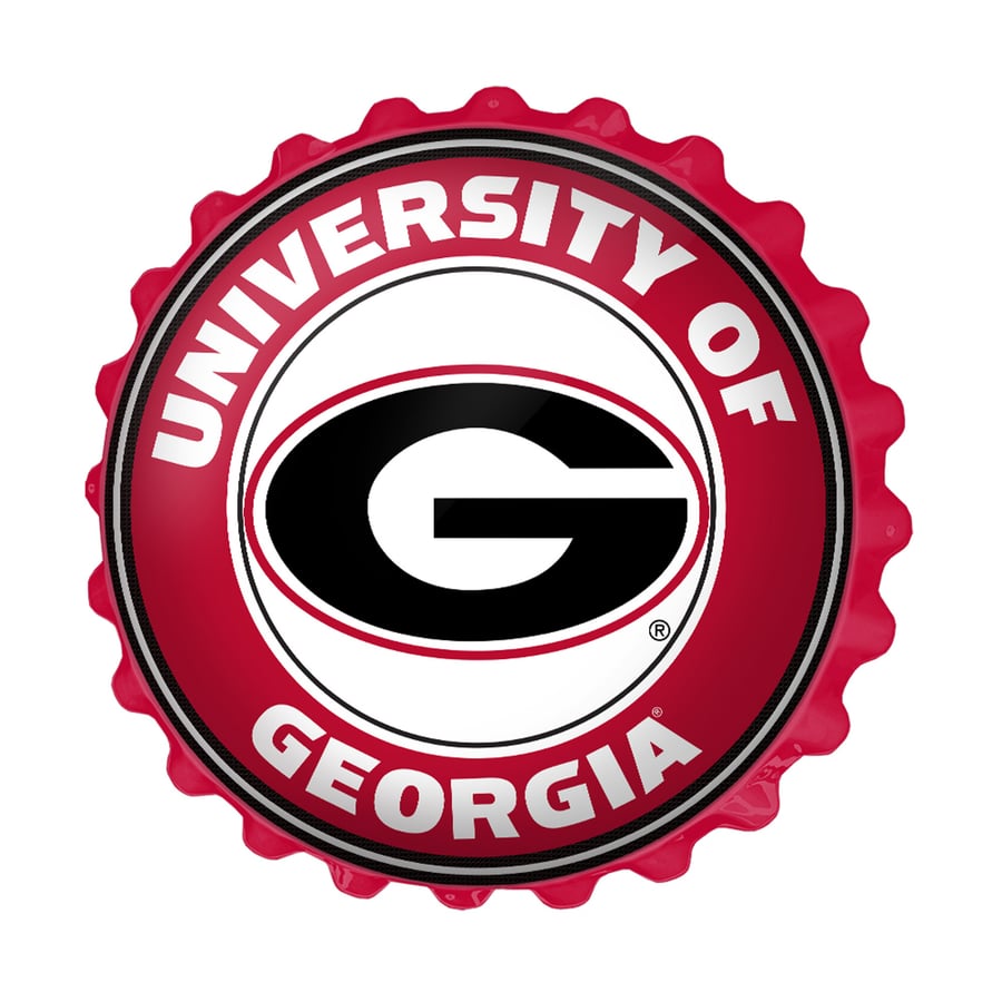 Red Georgia Bulldogs Bottle Cap Wall Sign
