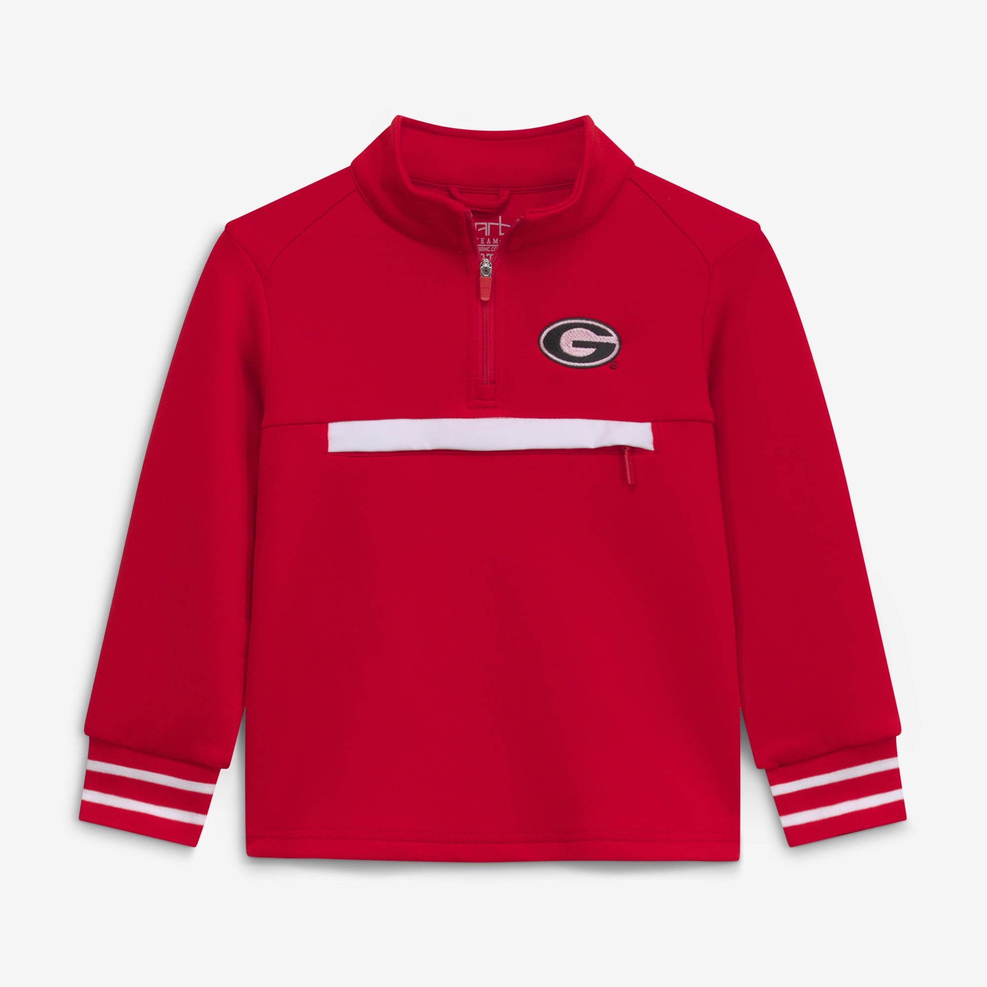 Pull-over à col zippé Atlas rouge Georgia Bulldogs pour tout-petits, en mélange de trois matières.