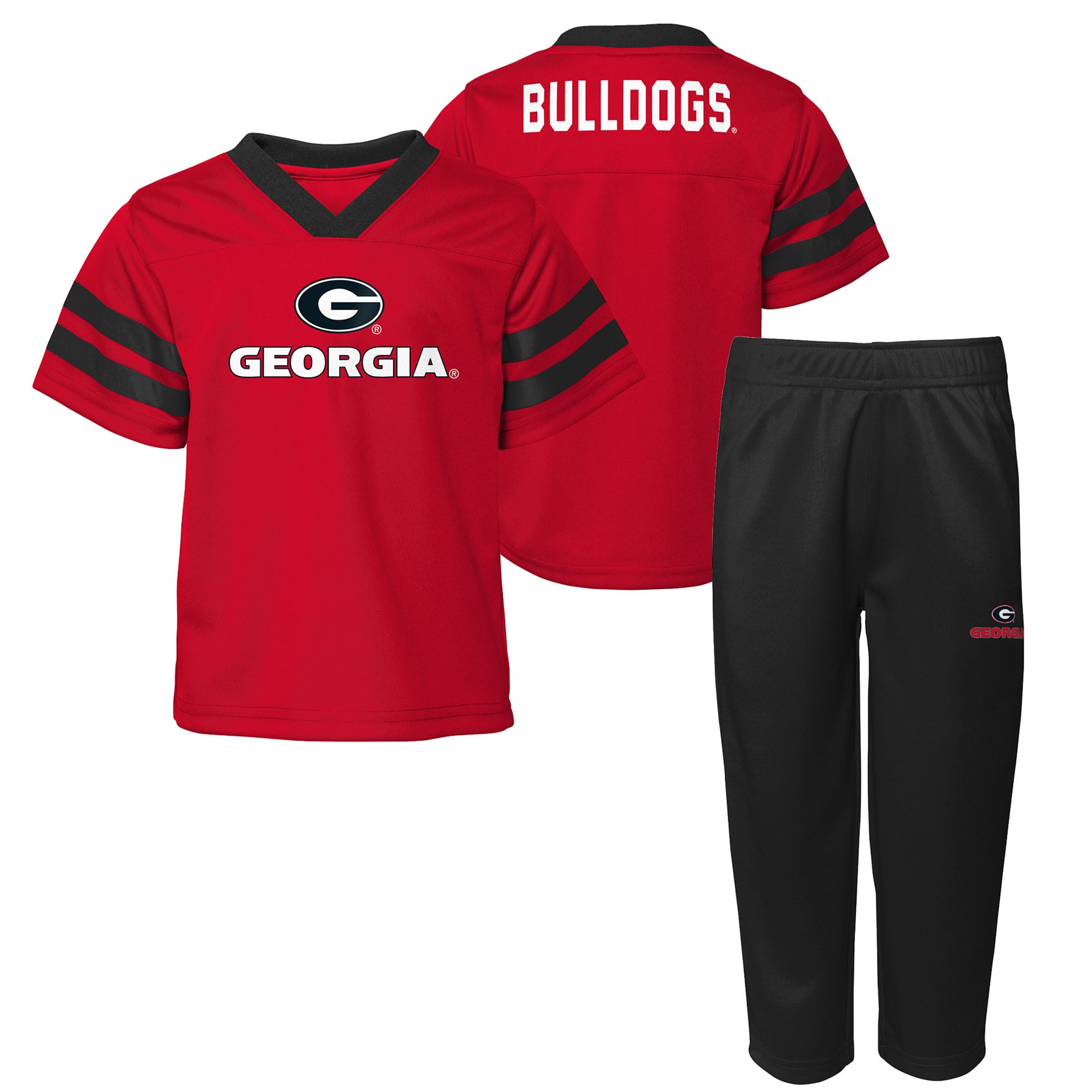 Ensemble haut et pantalon à col en V rouge/noir pour tout-petits Outerstuff Georgia Bulldogs Red Zone