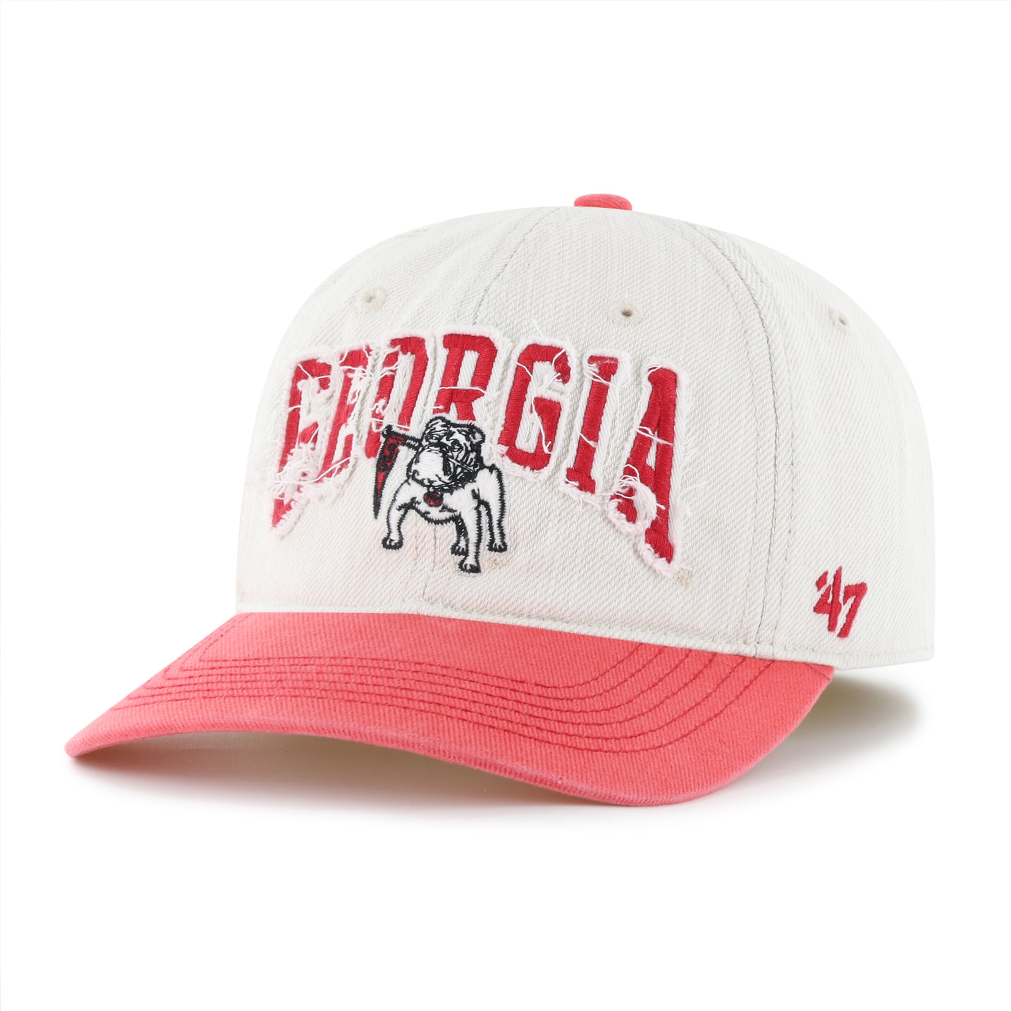 Casquette unisexe '47 Cream Georgia Bulldogs Well Worn Clean Up Stretch Fit