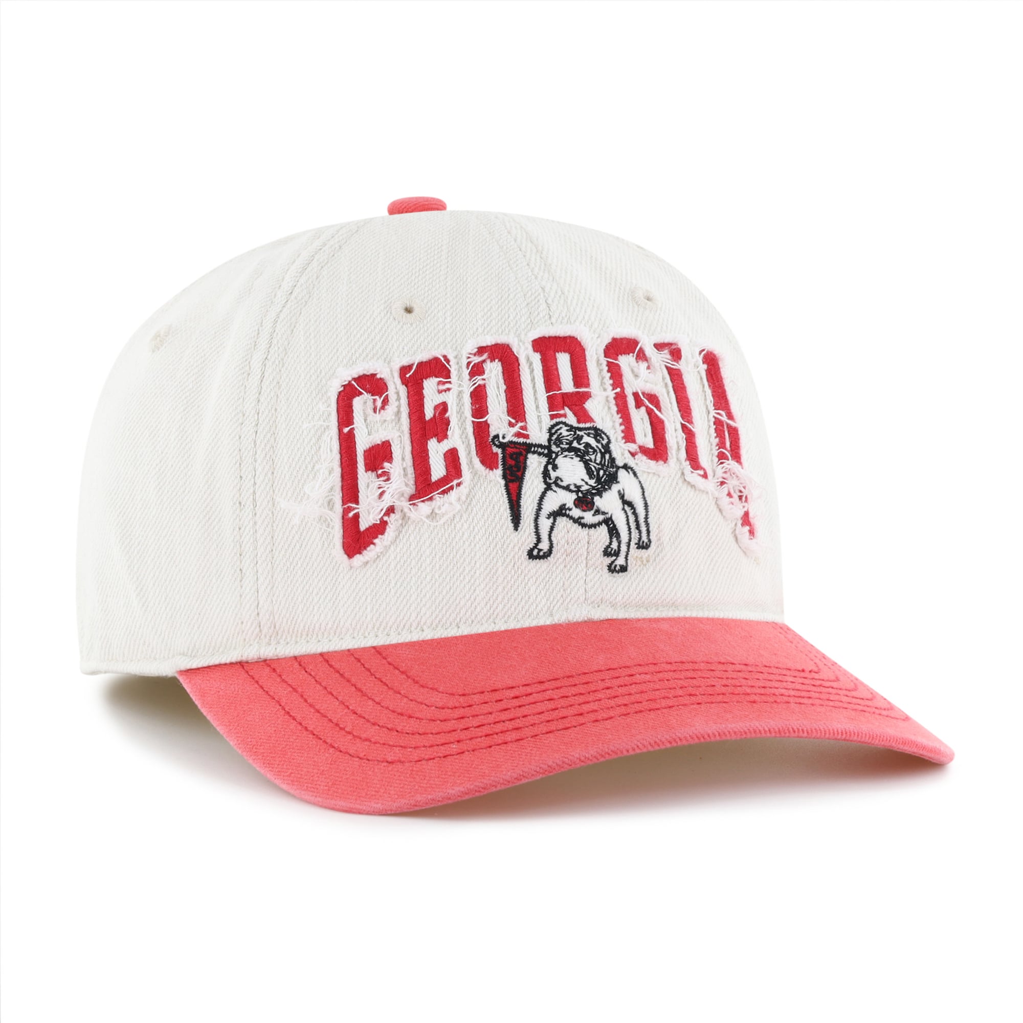 Casquette unisexe '47 Cream Georgia Bulldogs Well Worn Clean Up Stretch Fit