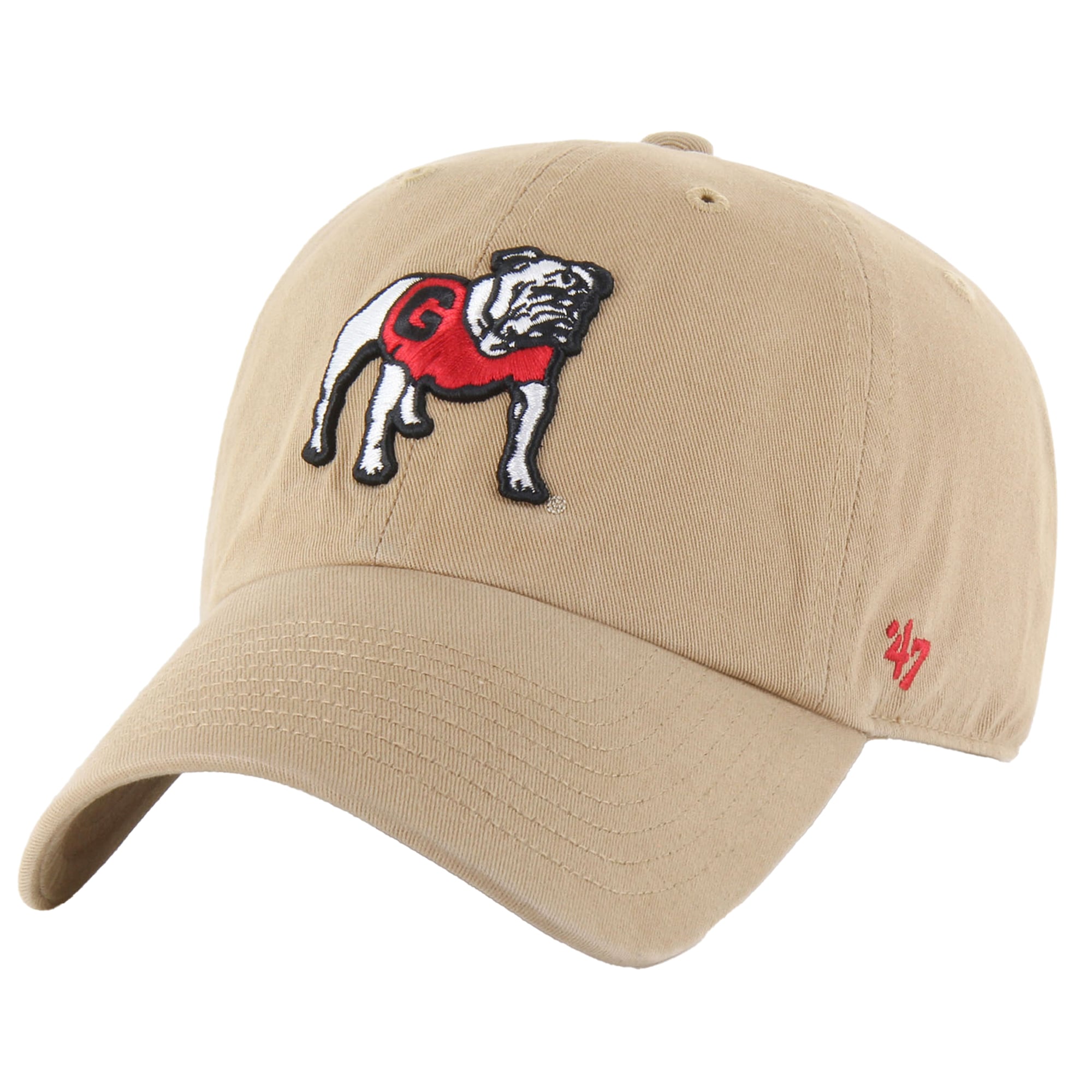 Unisex '47 Khaki Georgia Bulldogs Mascot Clean Up Adjustable Hat