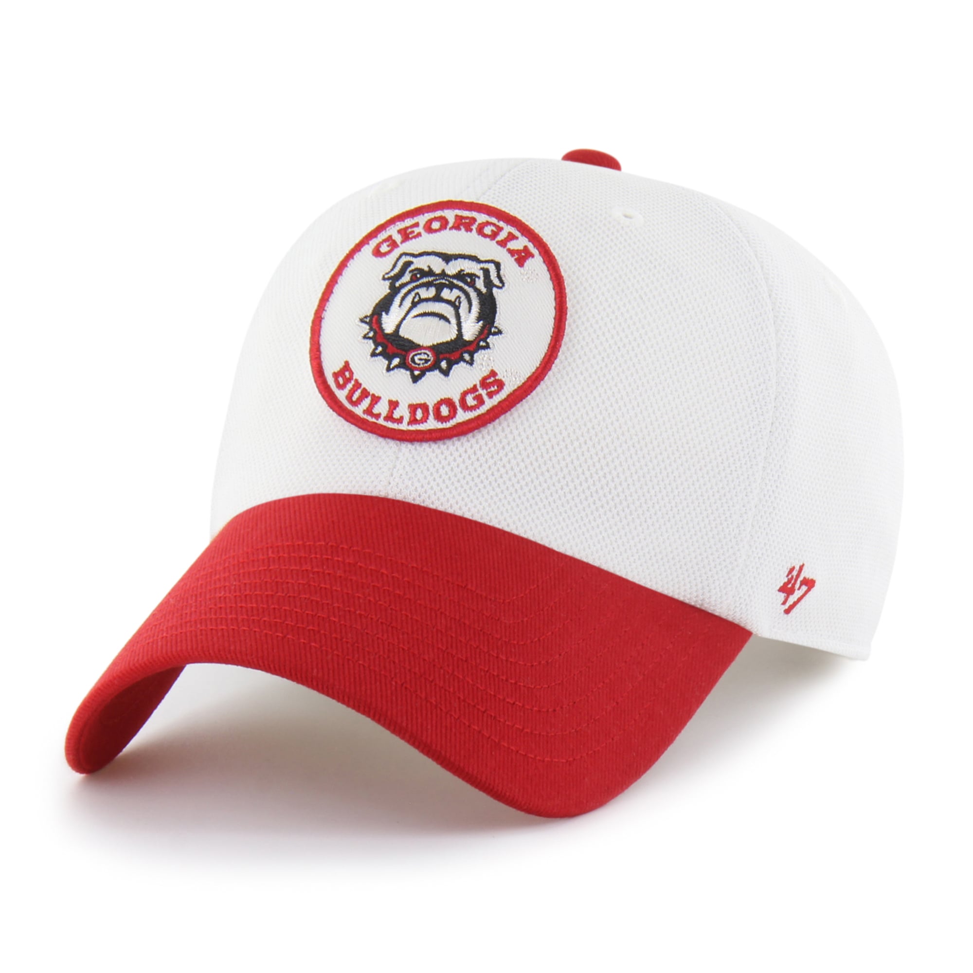 Unisex '47 White/Red Georgia Bulldogs Pique Patch Clean Up Adjustable Hat