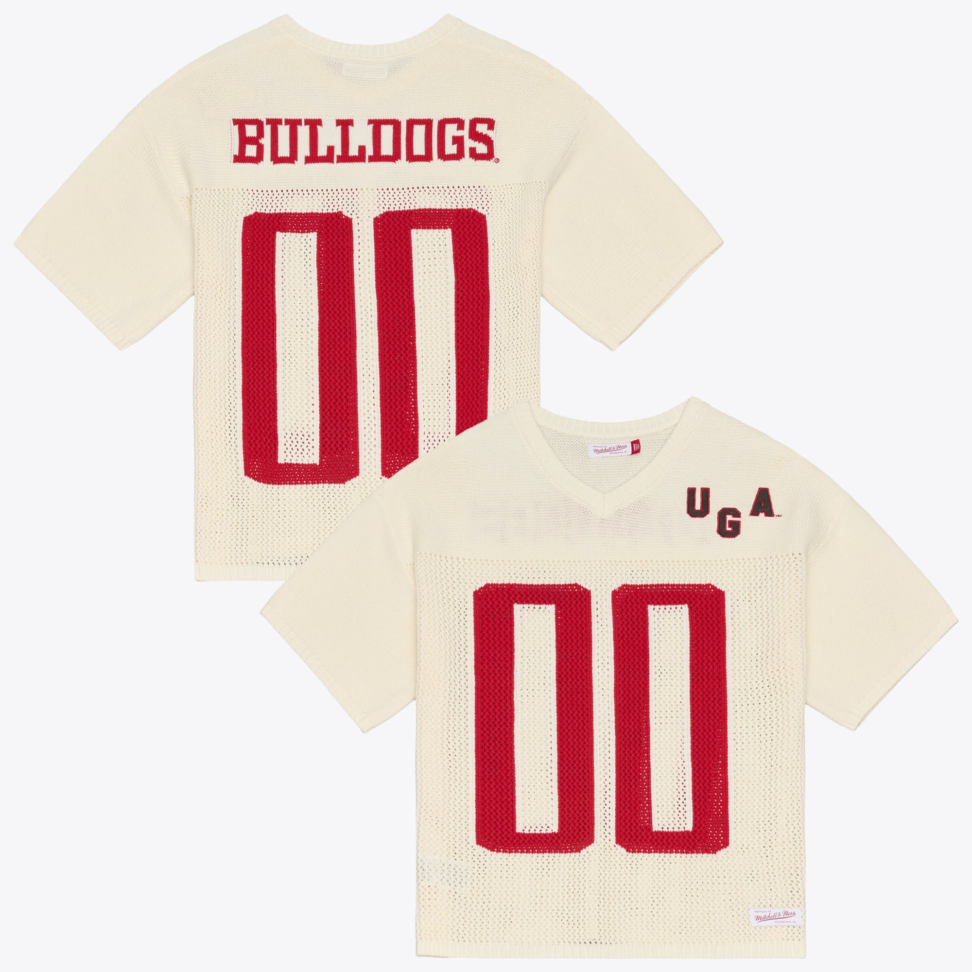 Pull unisexe Mitchell & Ness crème Georgia Bulldogs Retro Roots