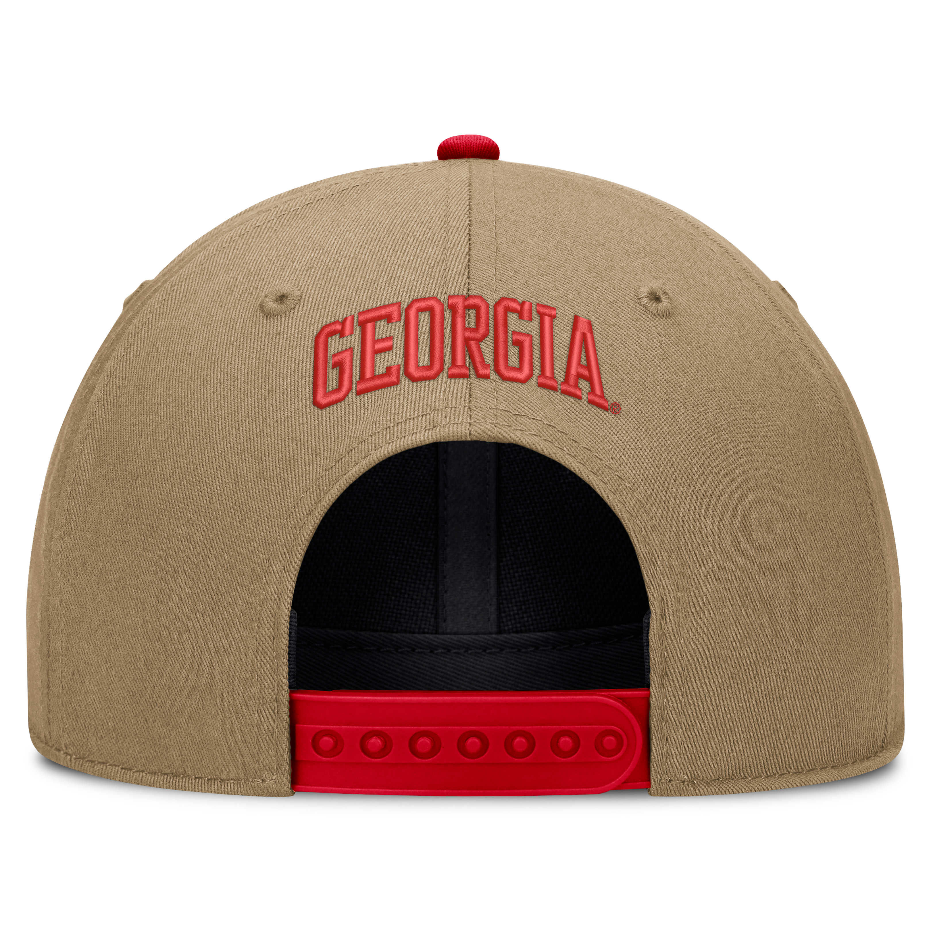 Casquette unisexe Nike beige/rouge Georgia Bulldogs Primetime Rise Dri-FIT ajustable