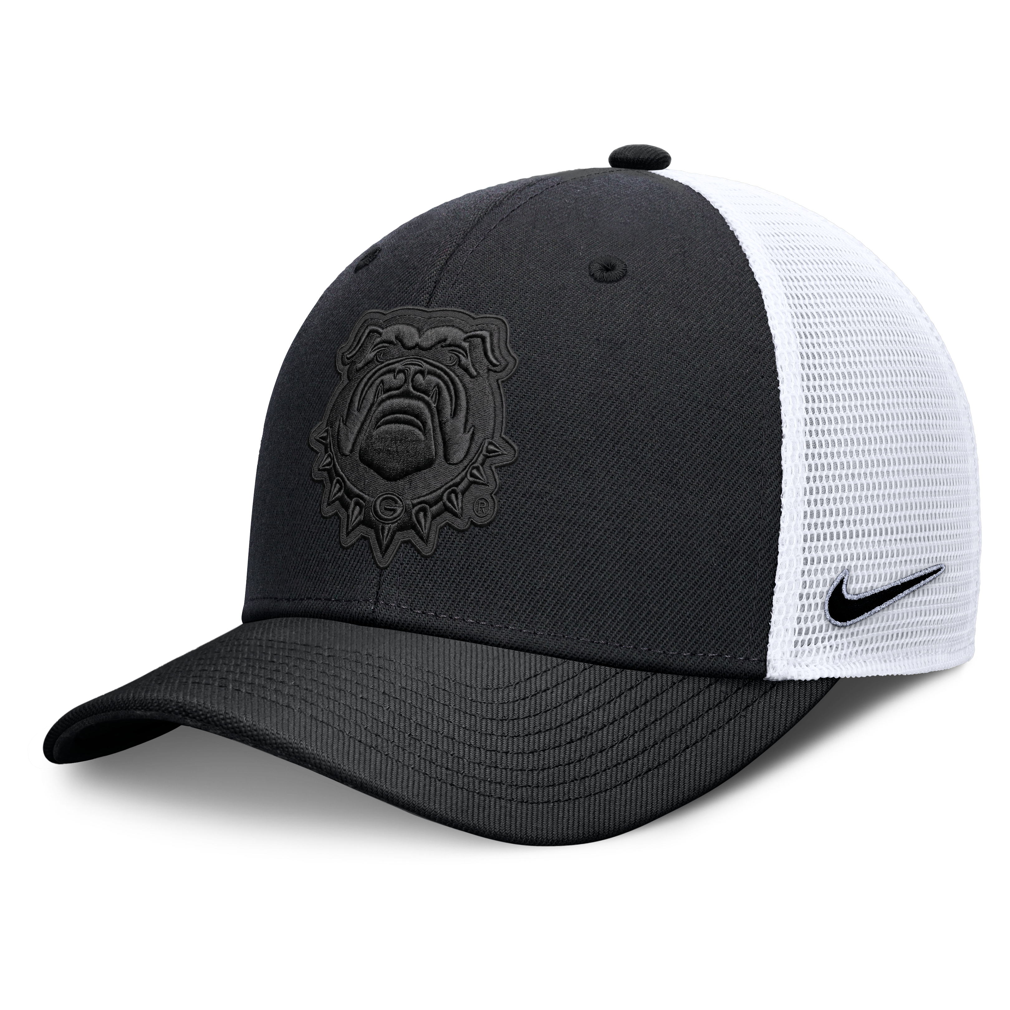 Casquette trucker unisexe Nike noire Georgia Bulldogs Tonal Dri-FIT Rise ajustable