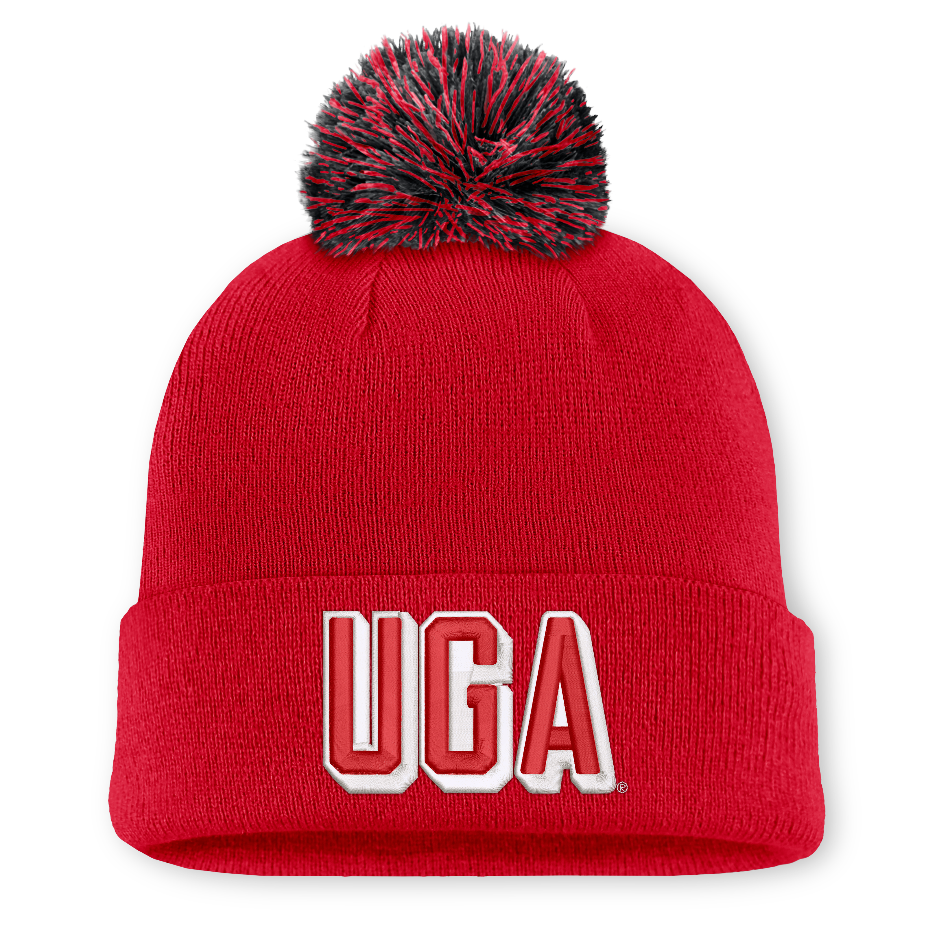 Bonnet unisexe Nike blanc à pompon avec logo des Georgia Bulldogs et lettre Nike.