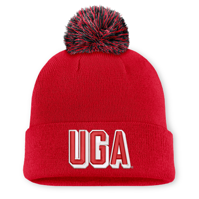 Georgia Bulldogs Nike Unisex Letter Mascot Knit Hat with Pom - Red
