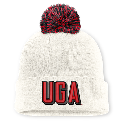 Georgia Bulldogs Nike Unisex Letter Mascot Knit Hat with Pom - White