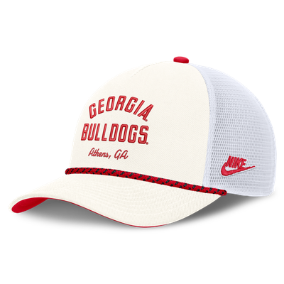 Georgia Bulldogs Nike Unisex Mascot Rope Trucker Adjustable Hat - White
