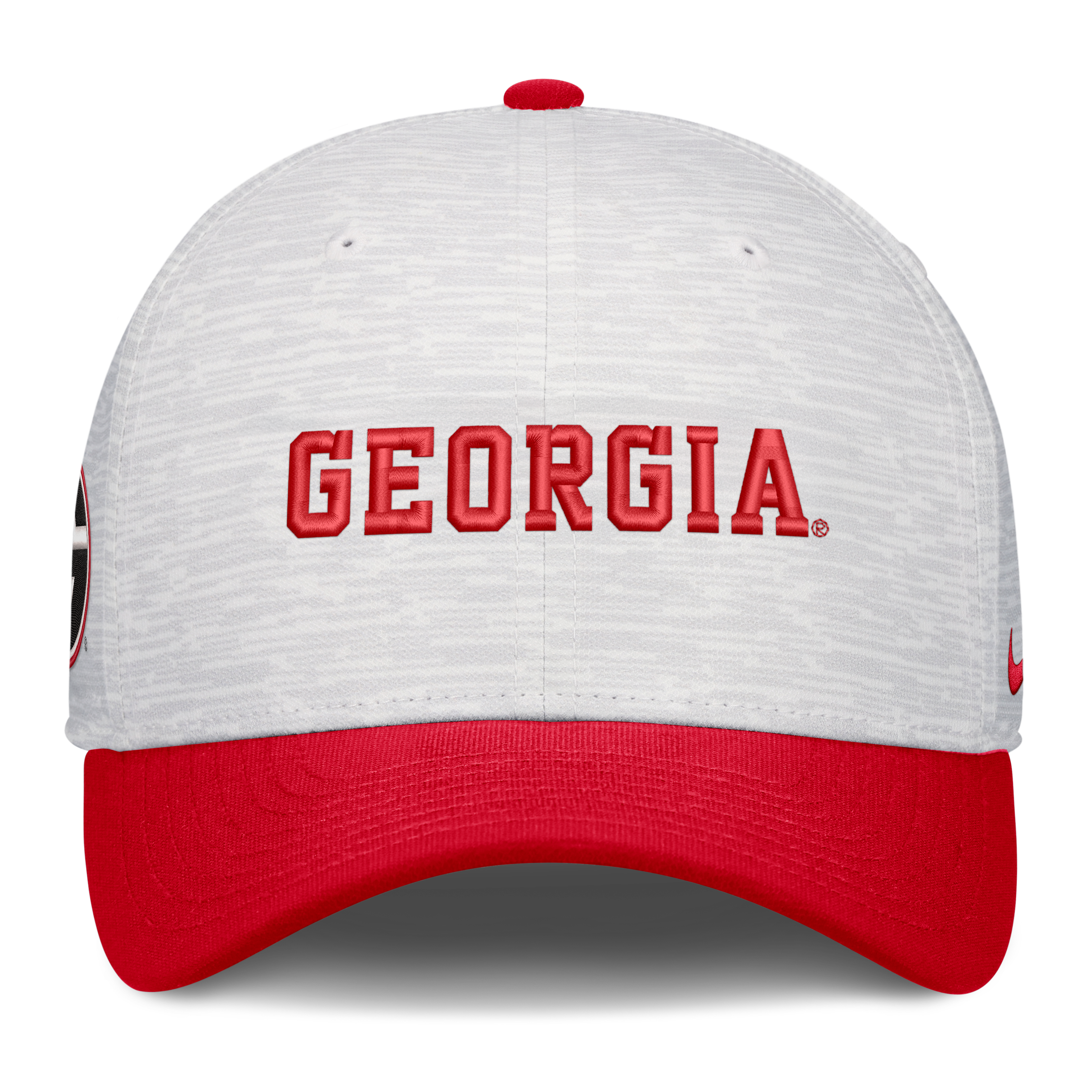 Casquette unisexe Nike blanche/rouge Georgia Bulldogs Primetime Rise ajustable