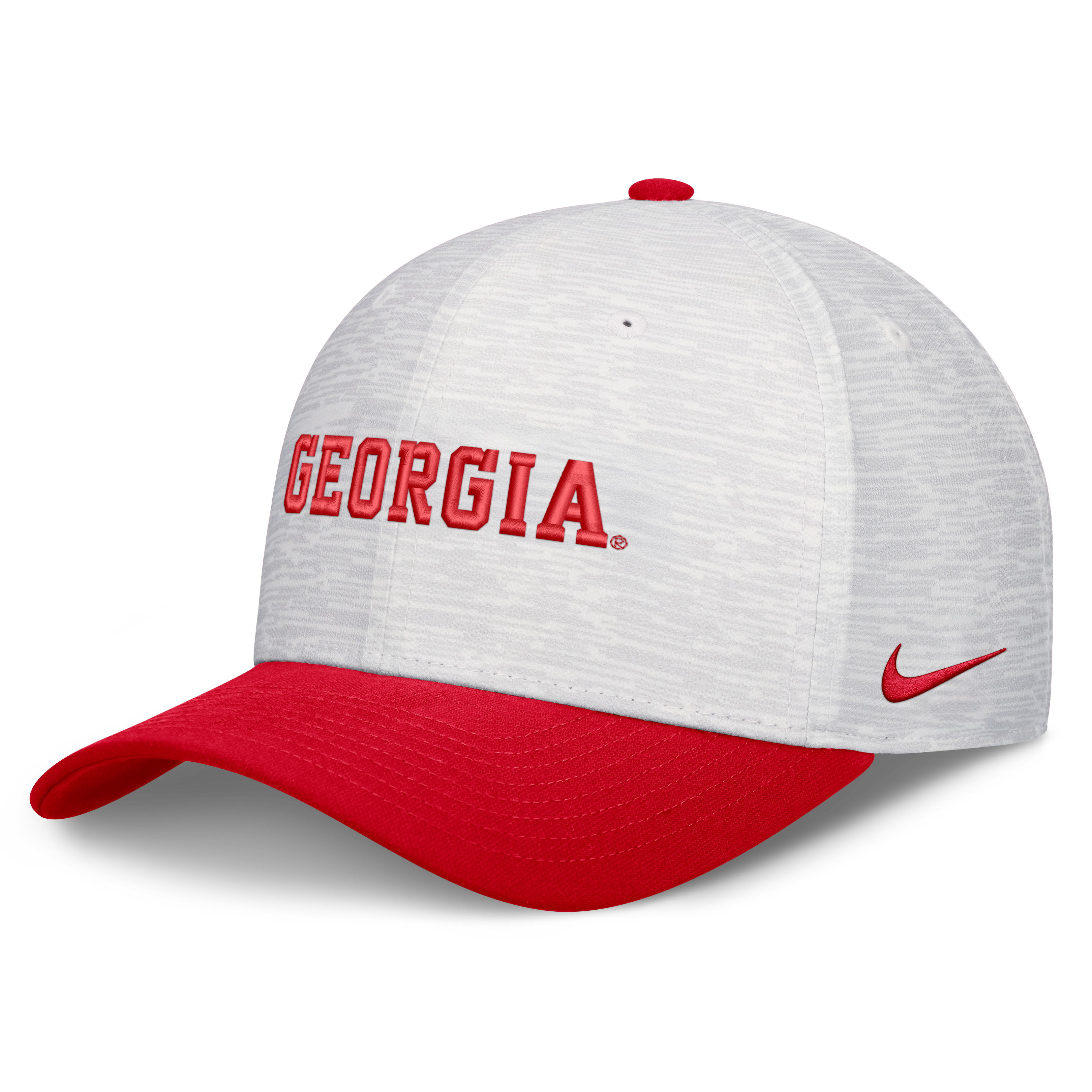 Casquette unisexe Nike blanche/rouge Georgia Bulldogs Primetime Rise ajustable