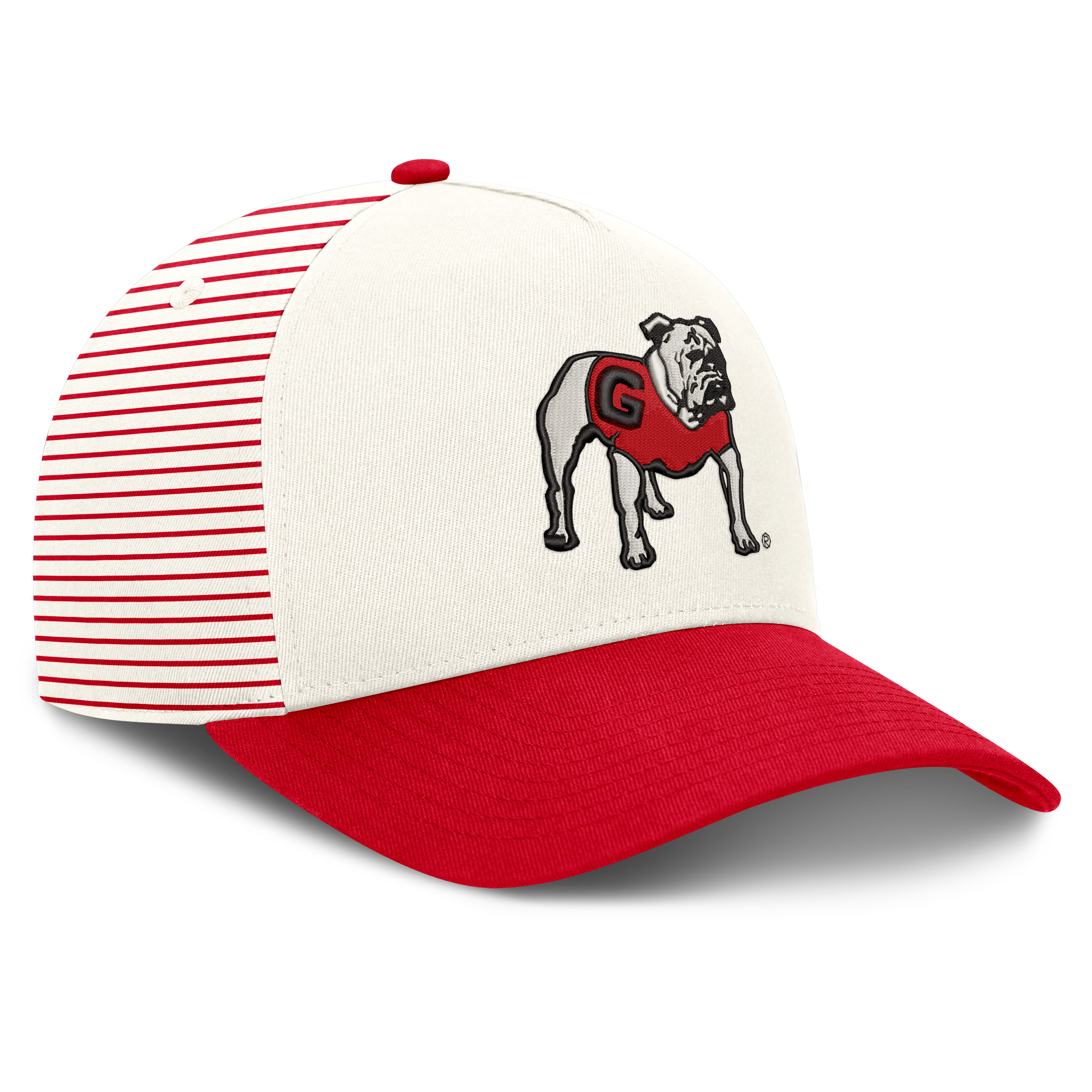 Casquette unisexe Nike blanche/rouge Georgia Bulldogs Vault rayée à taille ajustable