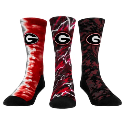 Georgia Bulldogs Rock Em Unisex Team Tones Three-Pack Crew Socks
