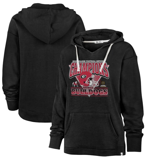 Women's '47 Black Georgia Bulldogs College Football Playoff 2022 National  Champions Kennedy Pullover Hoodie