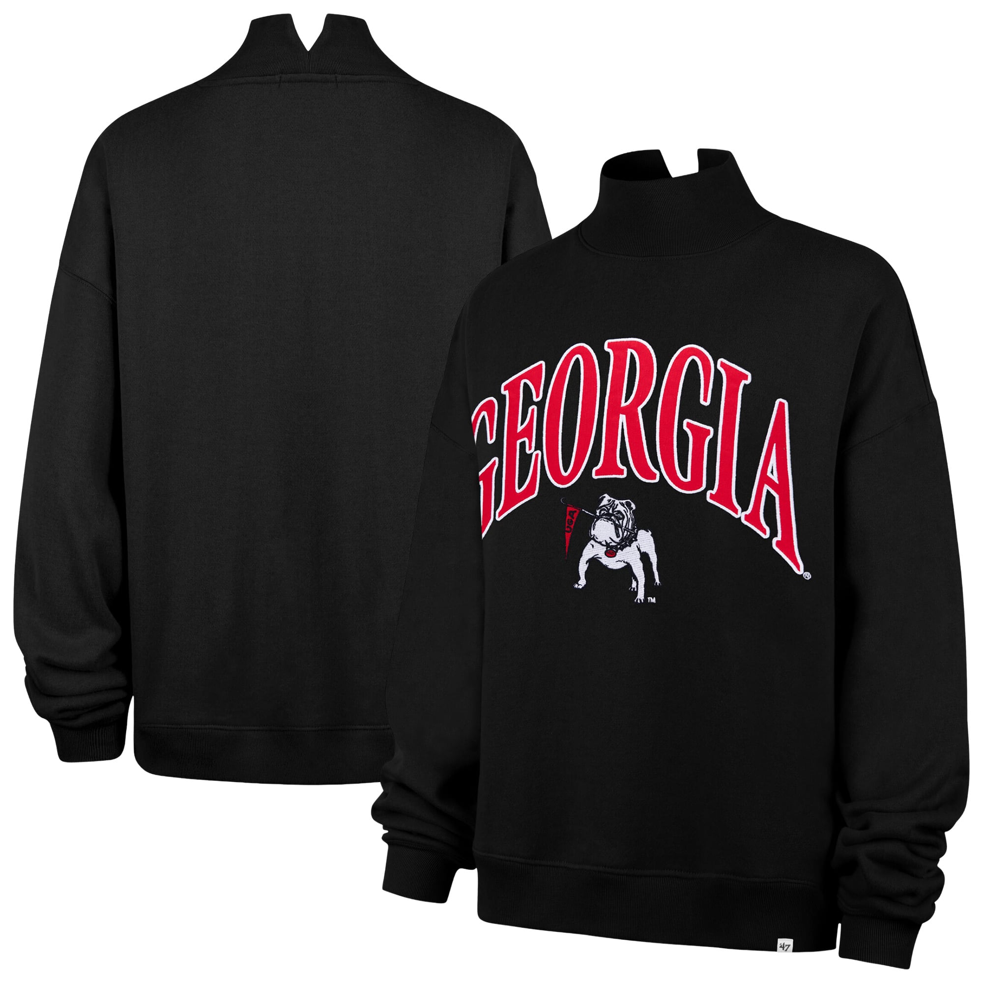 Sweat-shirt à col montant rouge Georgia Bulldogs pour femmes, modèle 47