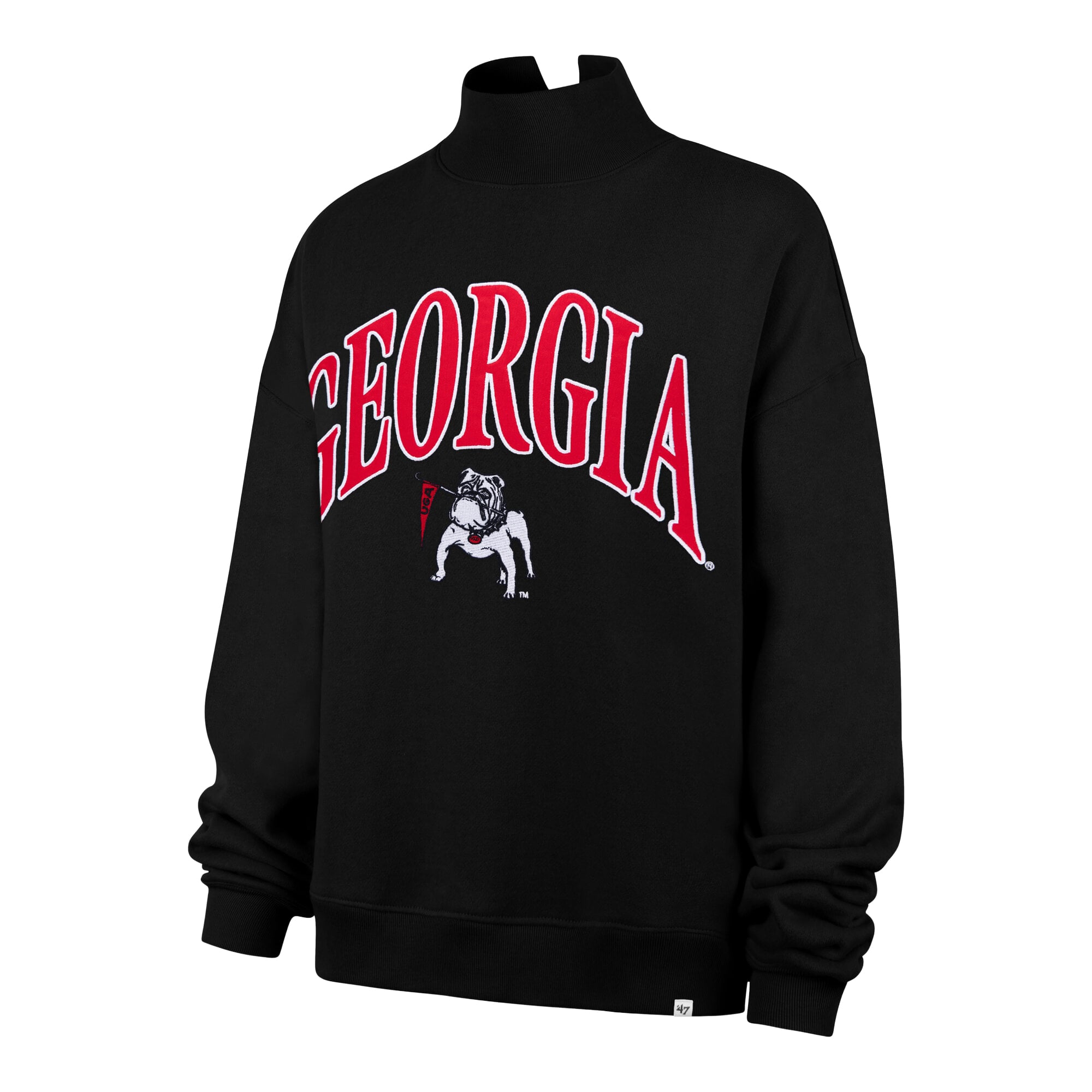 Sweat-shirt à col montant rouge Georgia Bulldogs pour femmes, modèle 47