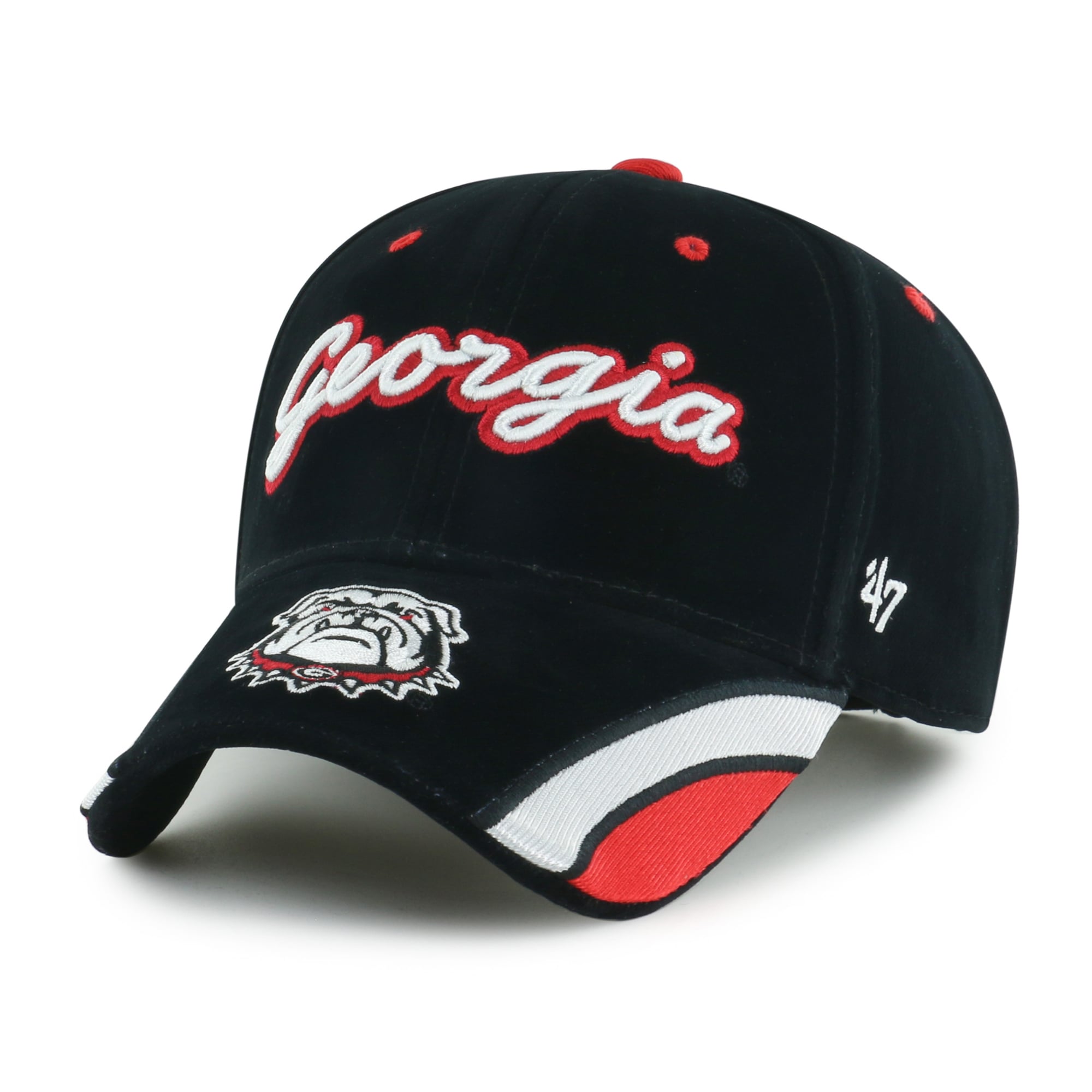 Casquette ajustable pour femme « 47 » Georgia Bulldogs en velours denim noir avec inscription MVP