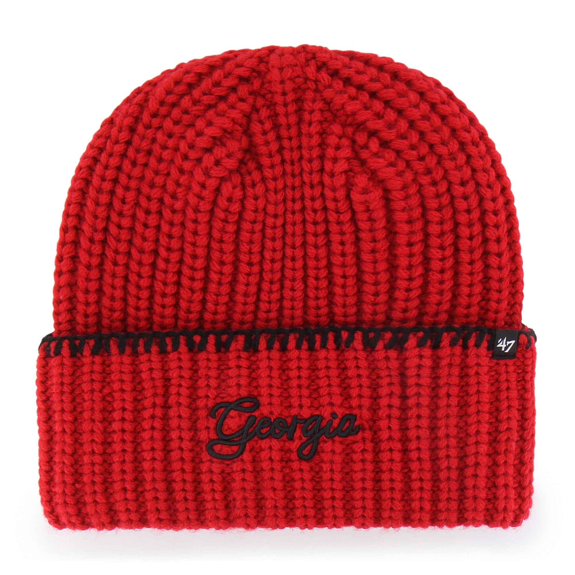 Bonnet à revers en maille point de couverture rouge Georgia Bulldogs '47 pour femme