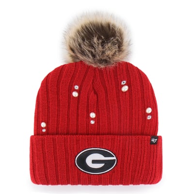 Georgia Bulldogs '47 Women's Pearl Fur Knit Hat with Pom - Red