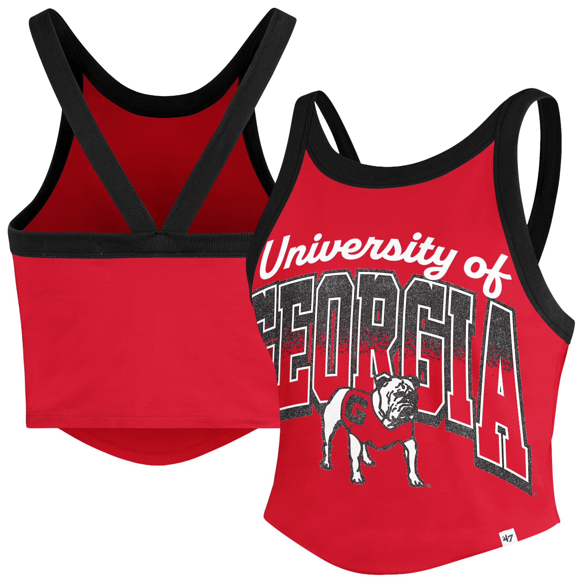 Women's '47 Red Georgia Bulldogs Shimmer Shadow Sporty Tank Top
