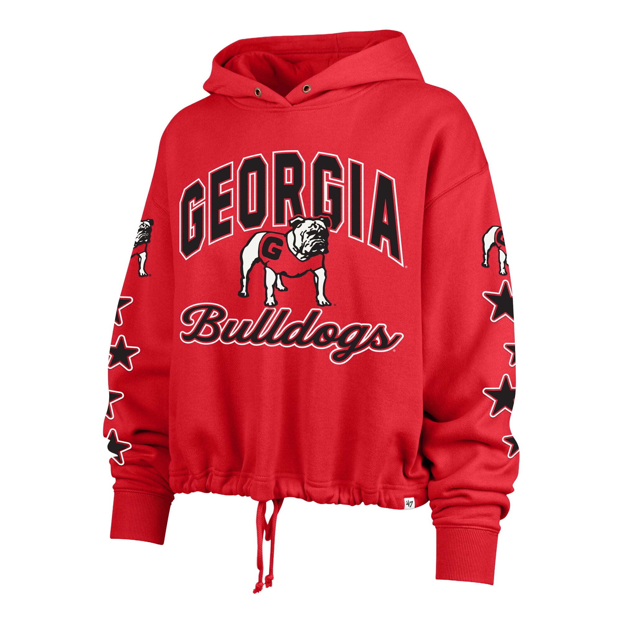Women's '47  Red Georgia Bulldogs Starry Eyed Venice Pullover Hoodie