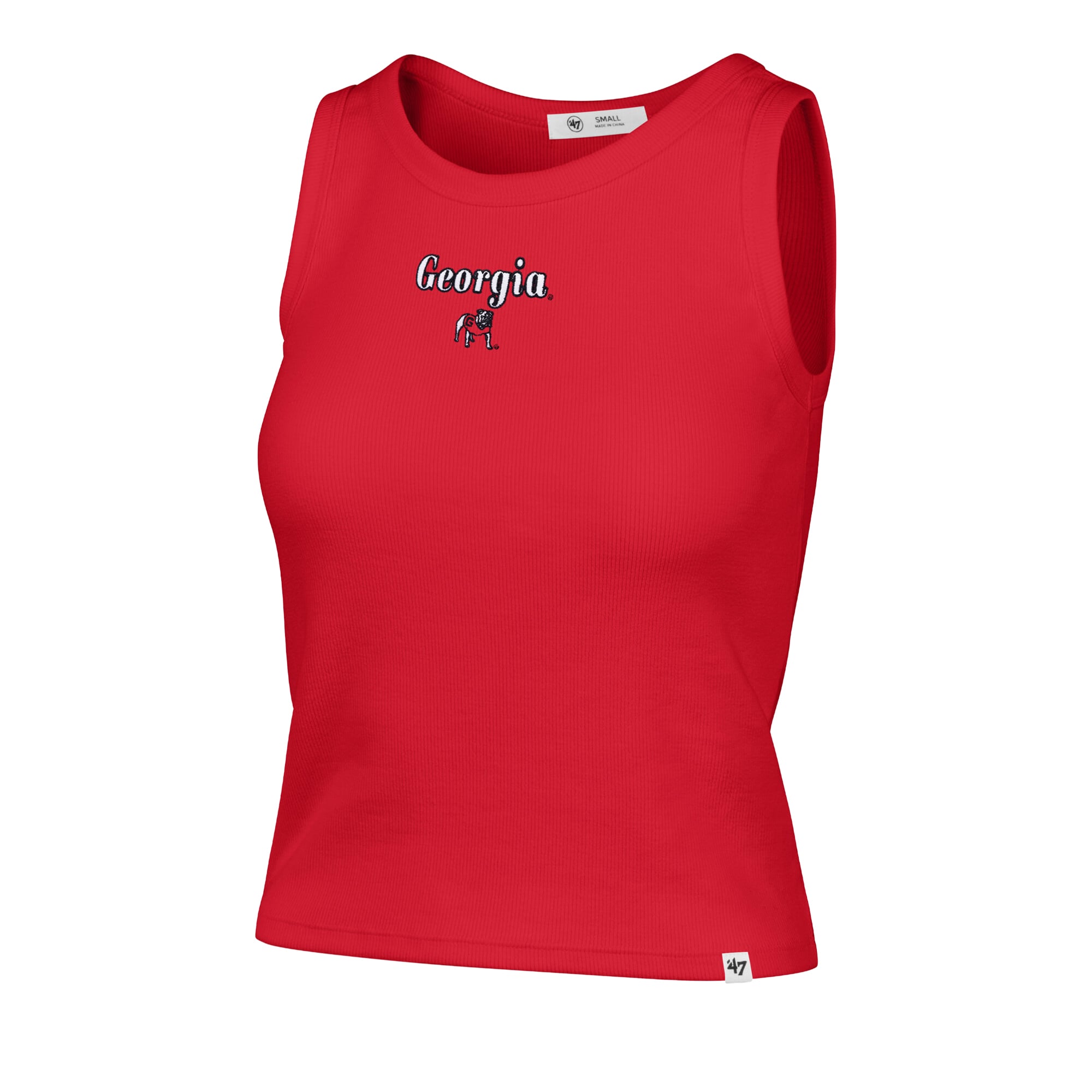 Women's '47 Red Georgia Bulldogs Straight Cut Baby Rib Tank Top