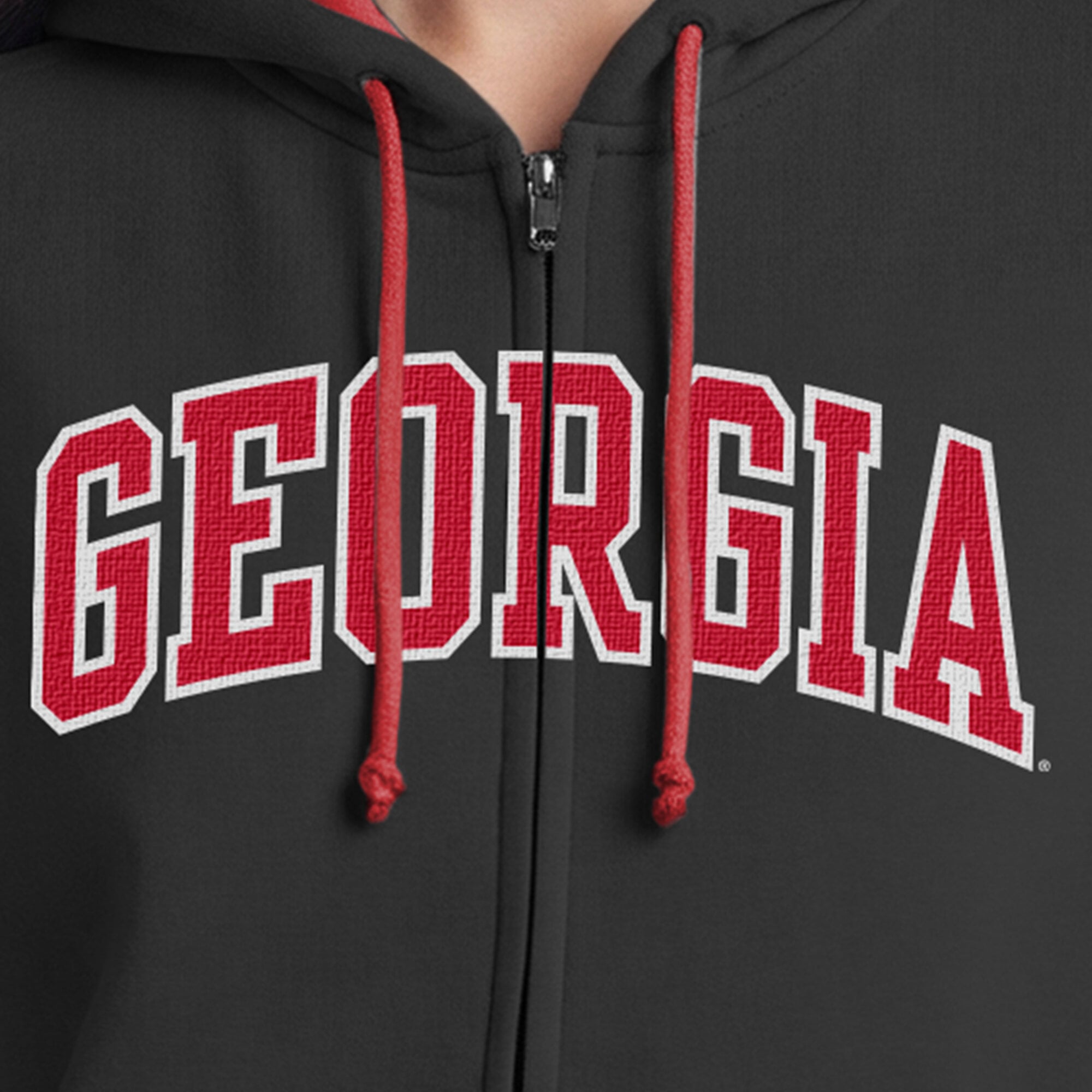 Sweat à capuche zippé en polaire rouge Champion Georgia Bulldogs Arch pour femme