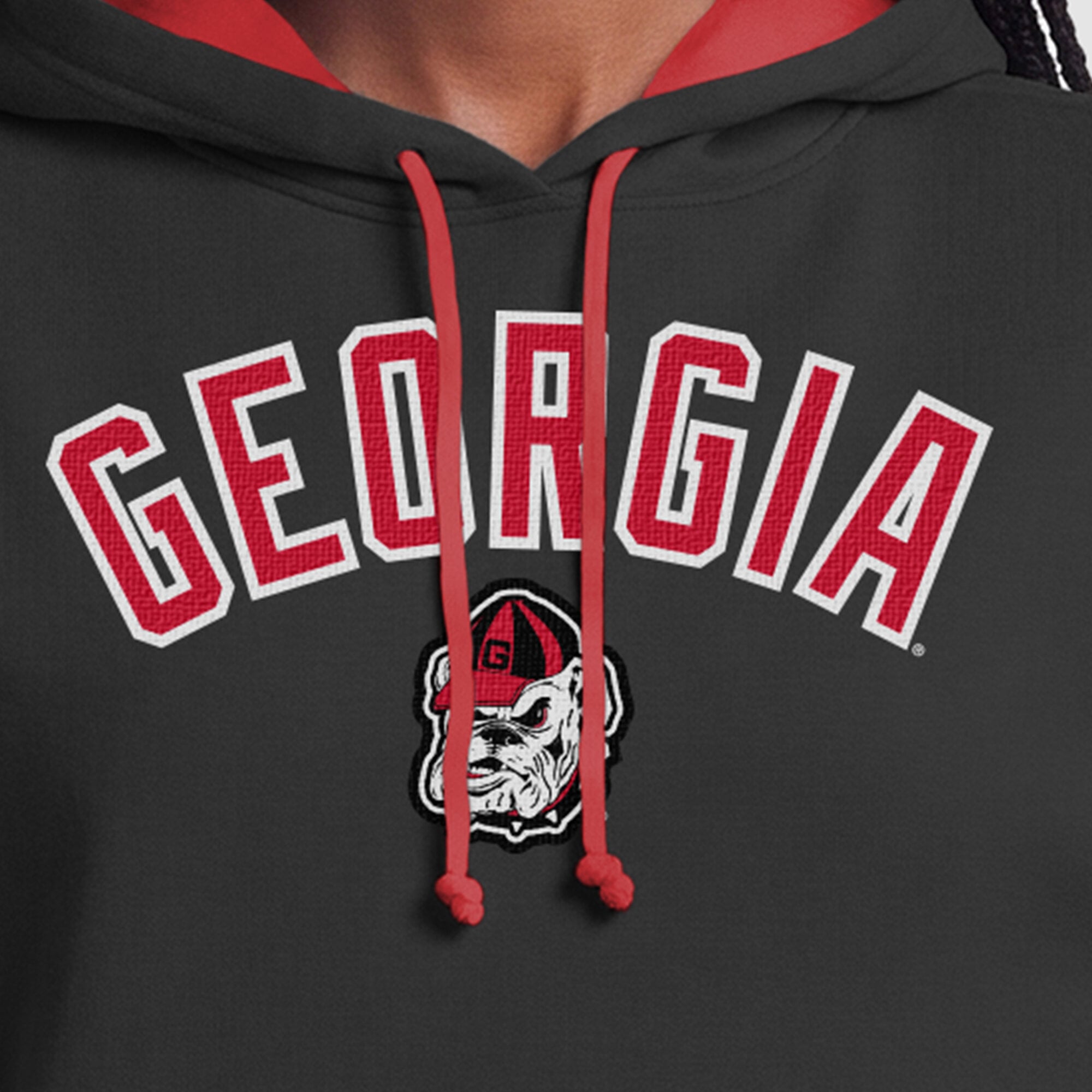 Sweat à capuche polaire noir Champion Georgia Bulldogs pour femmes