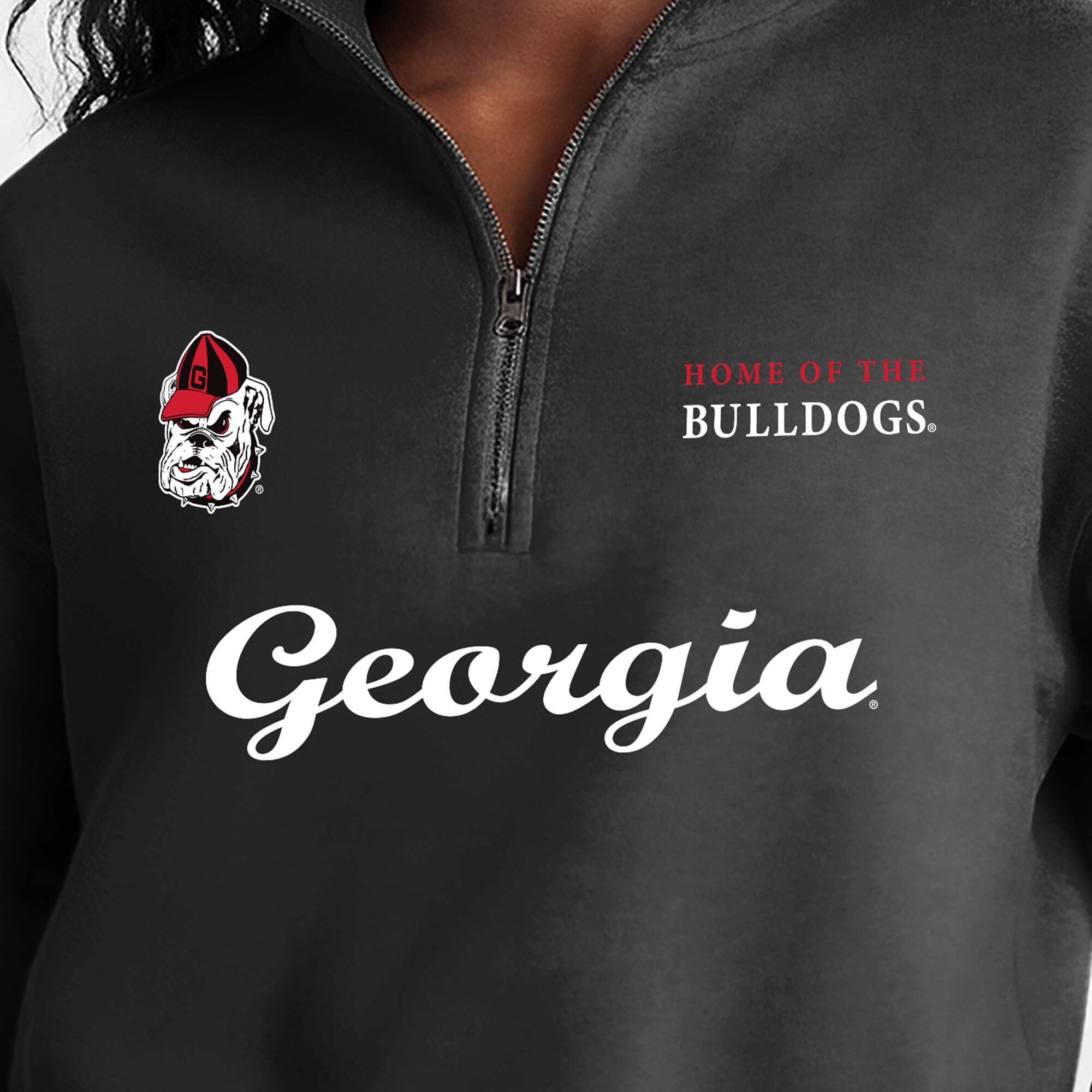 Women's Champion Gray Georgia Bulldogs Academic Triumph Quarter-Zip Tri-Blend Pullover