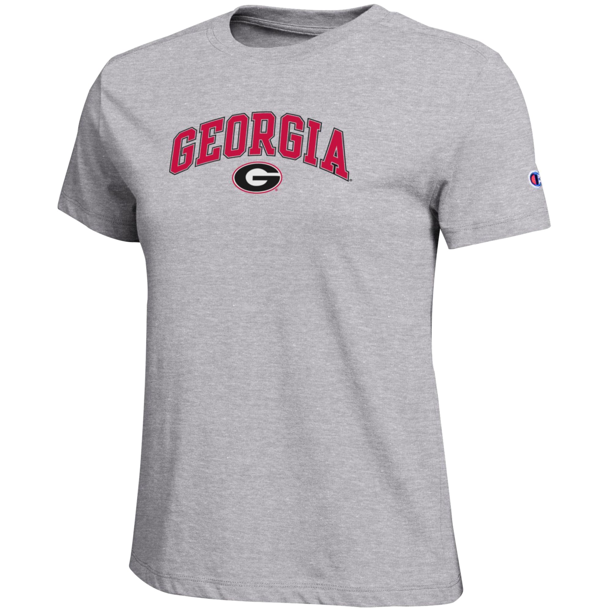Women's Champion  Heather Gray Georgia Bulldogs Arched Over Logo T-Shirt