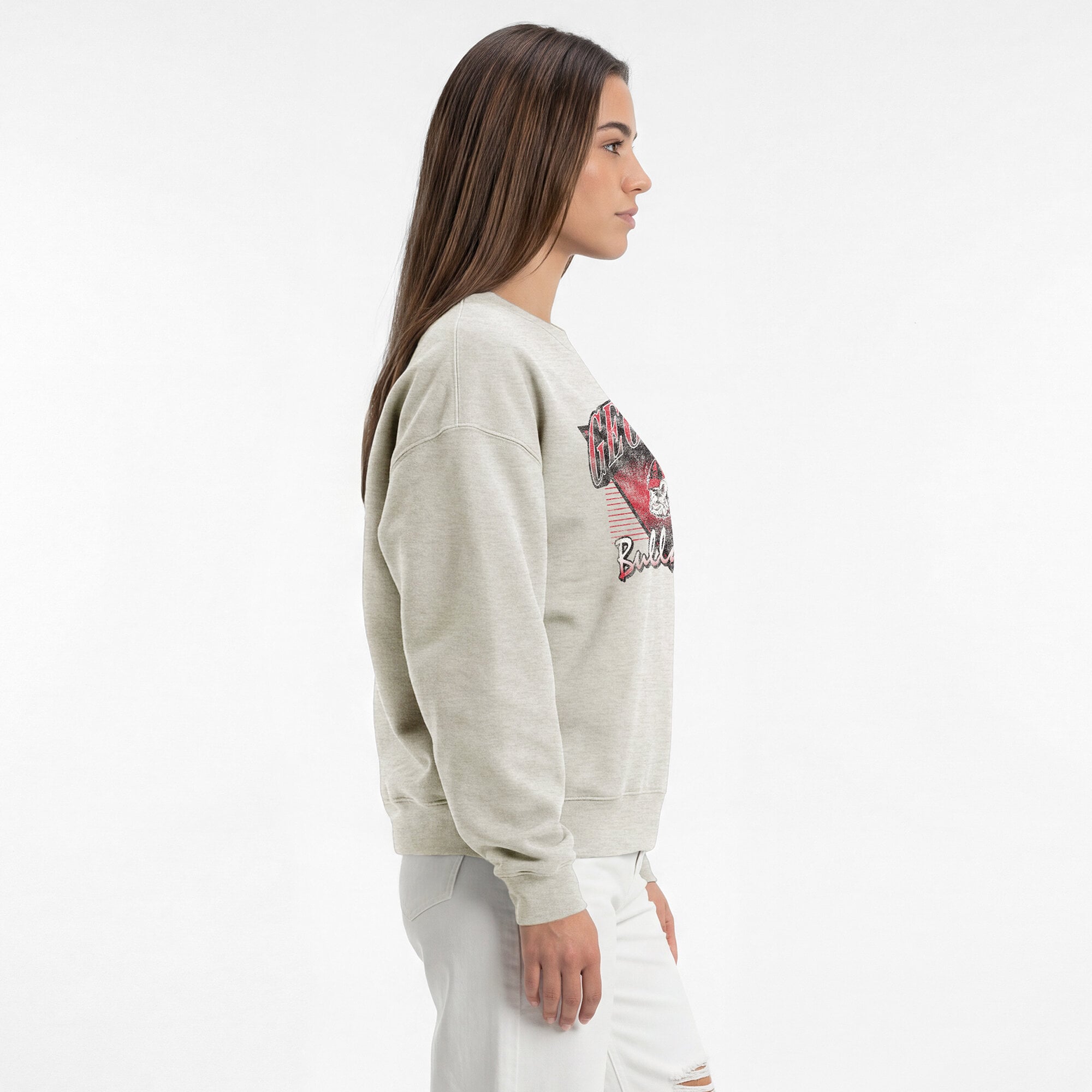 Women's Champion  Oatmeal Georgia Bulldogs All-Star Weave Sweatshirt