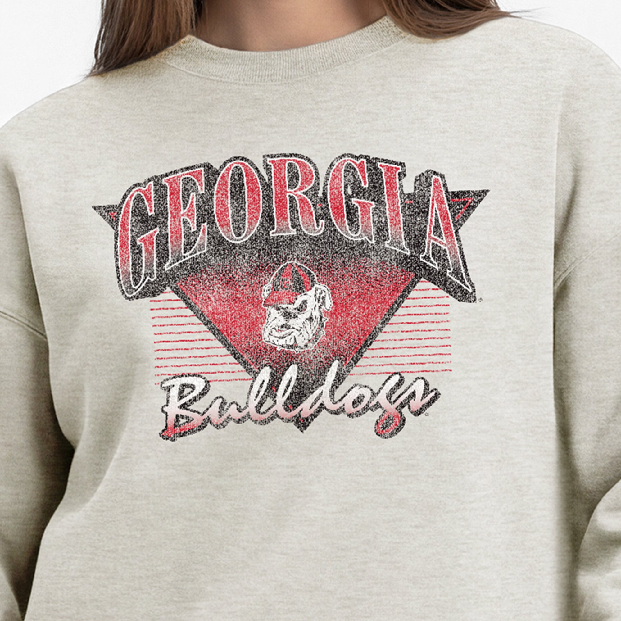 Women's Champion  Oatmeal Georgia Bulldogs All-Star Weave Sweatshirt