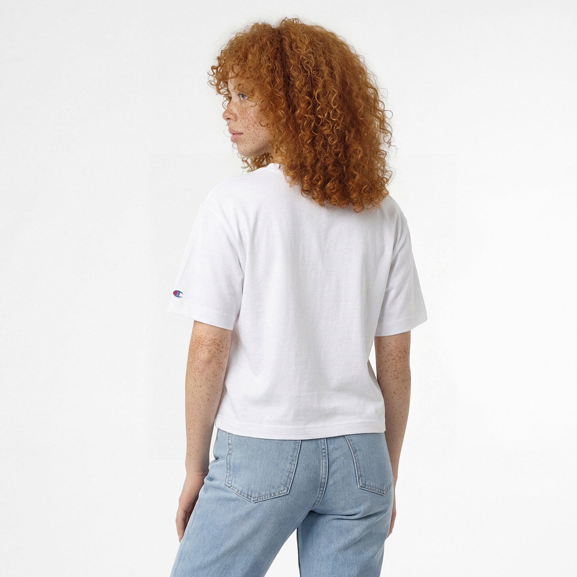 T-shirt court à logo Georgia Bulldogs blanc champion pour femmes