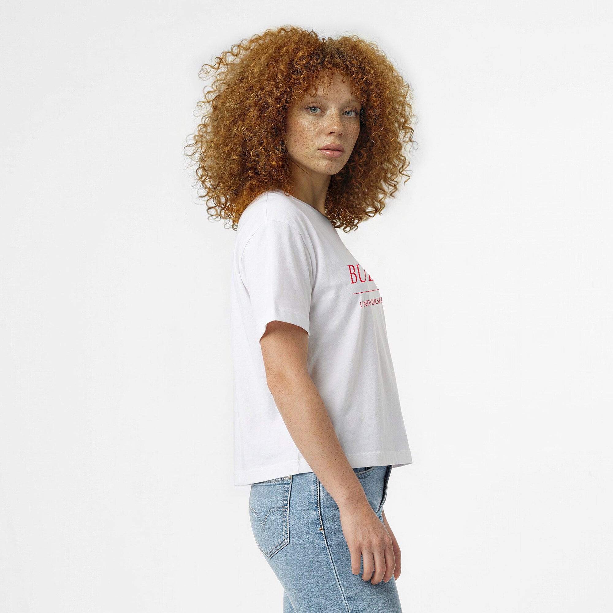 T-shirt court à logo Georgia Bulldogs blanc champion pour femmes
