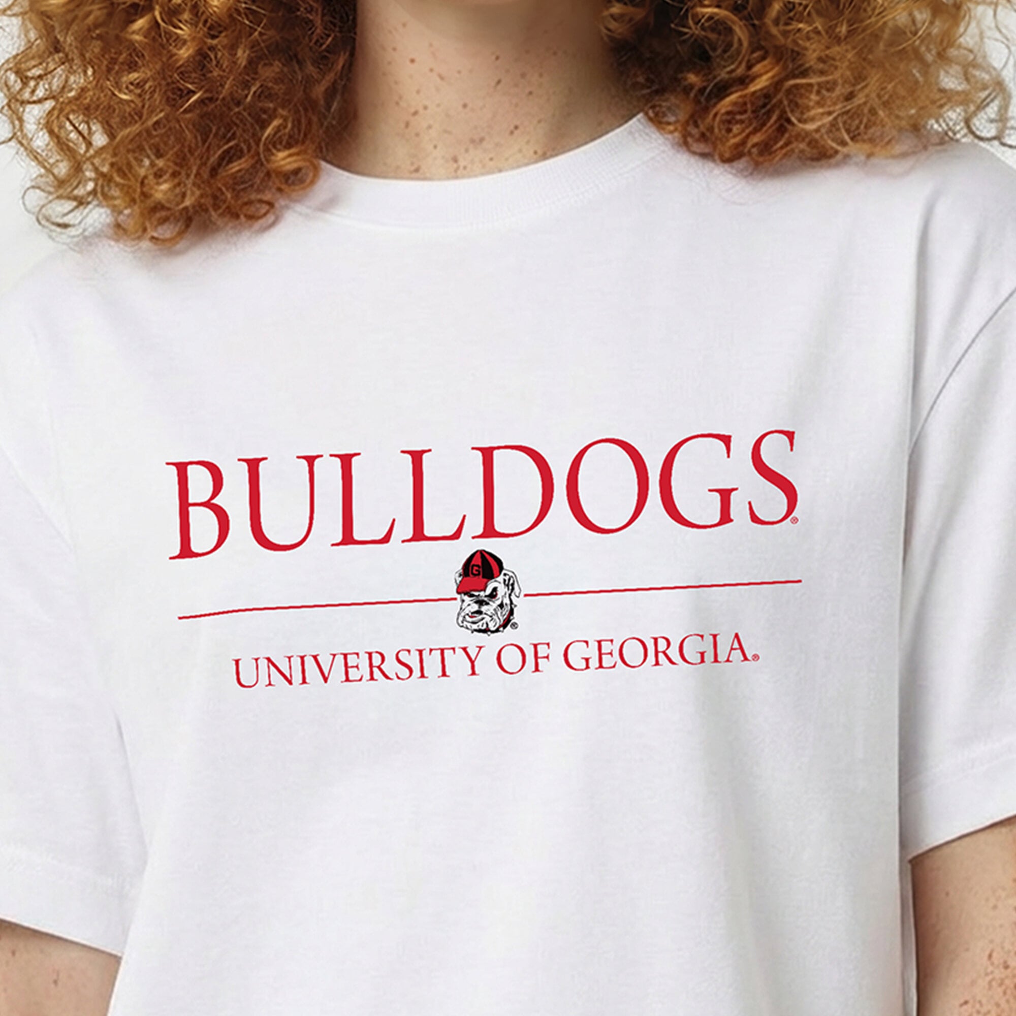 T-shirt court à logo Georgia Bulldogs blanc champion pour femmes