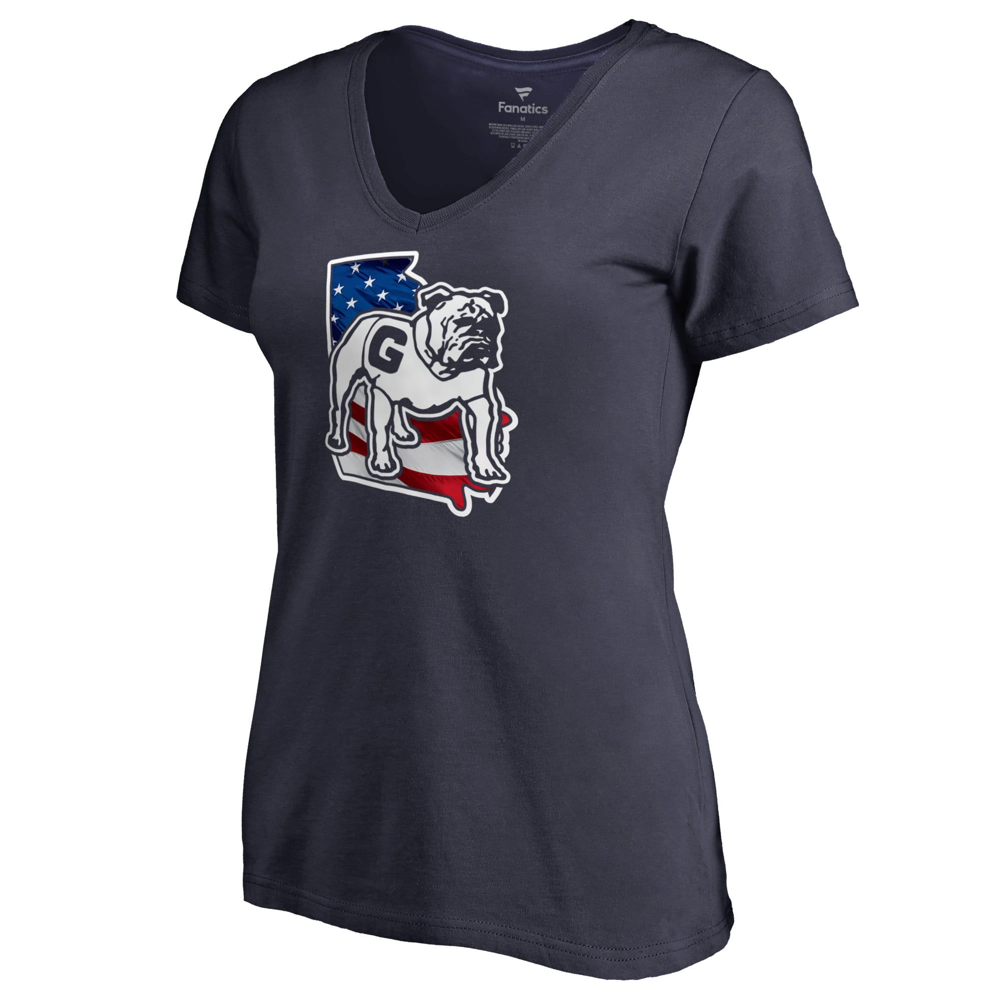 Women's Fanatics Navy Georgia Bulldogs Banner State V-Neck T-Shirt