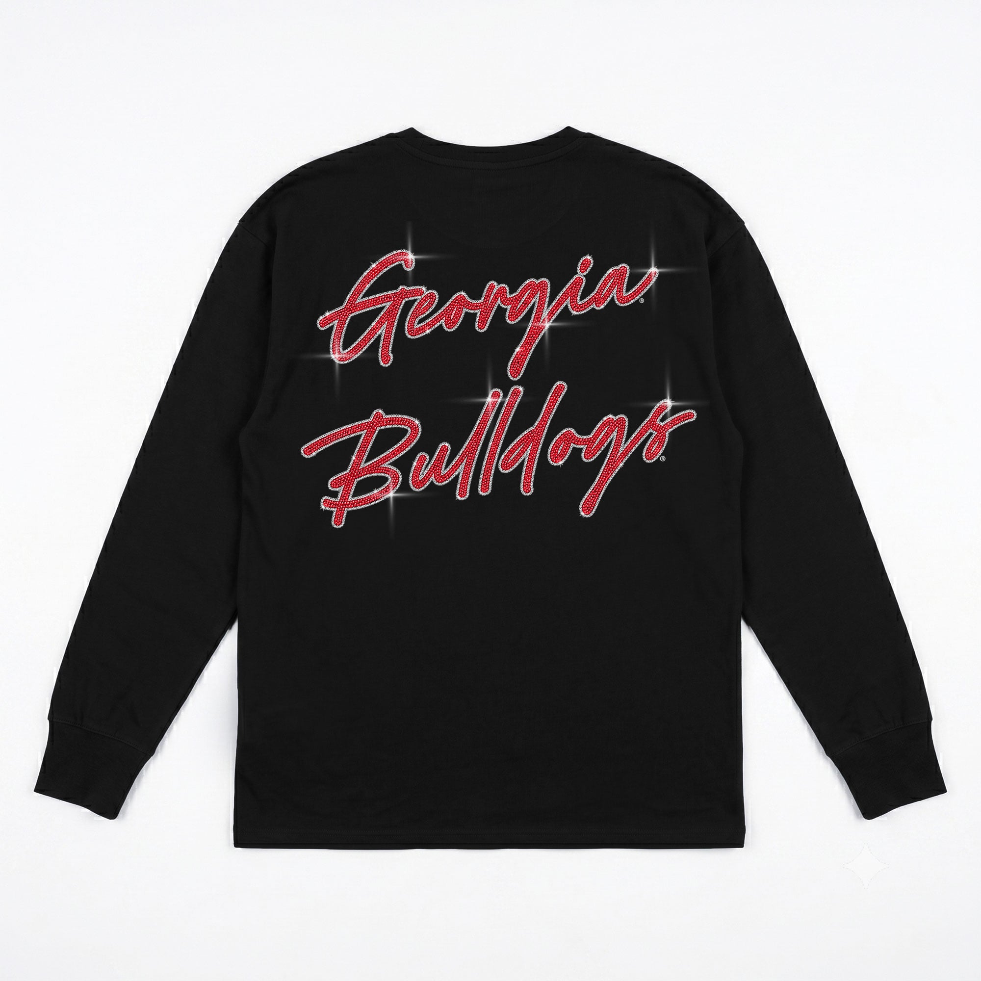 T-shirt à manches longues noir strass « Light It Up » des Georgia Bulldogs, collection Gameday Couture pour femmes