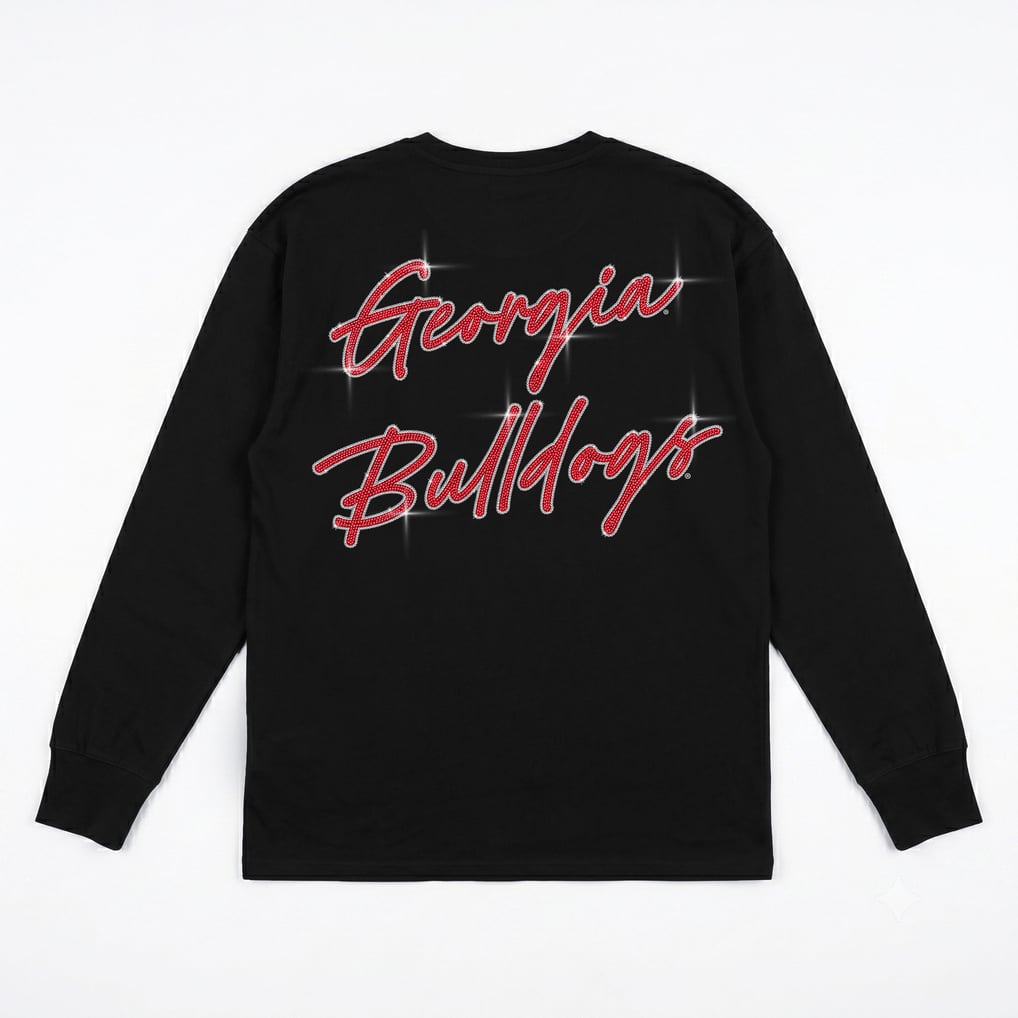 Women's Gameday Couture Black Georgia Bulldogs Light It Up Rhinestone ...