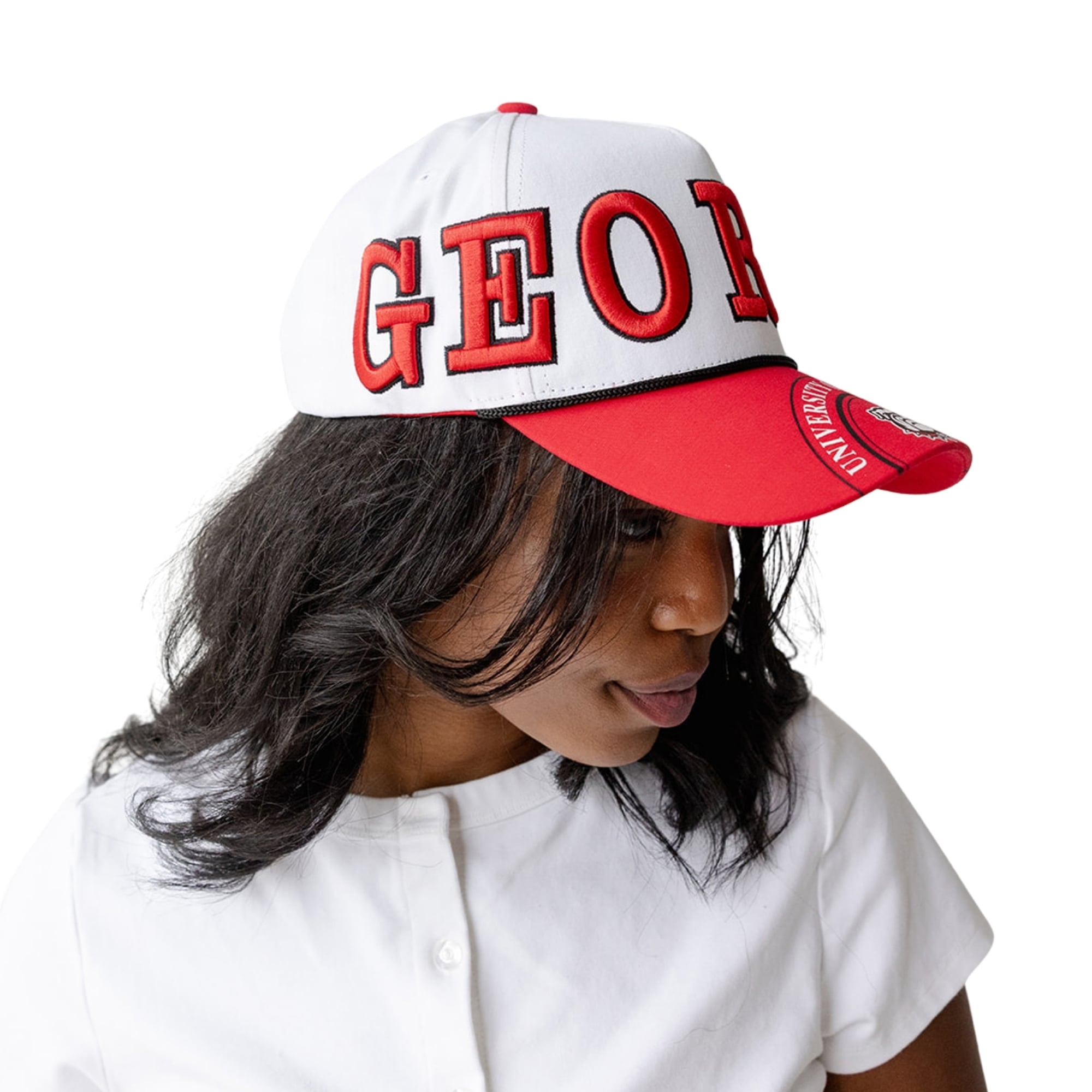 Women's Gameday Social White/Red Georgia Bulldogs Five-Panel Rope Away Adjustable Hat