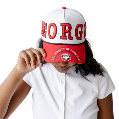  Georgia Bulldogs Gameday Social Women's Five-Panel Rope Away Adjustable Hat - White/Red