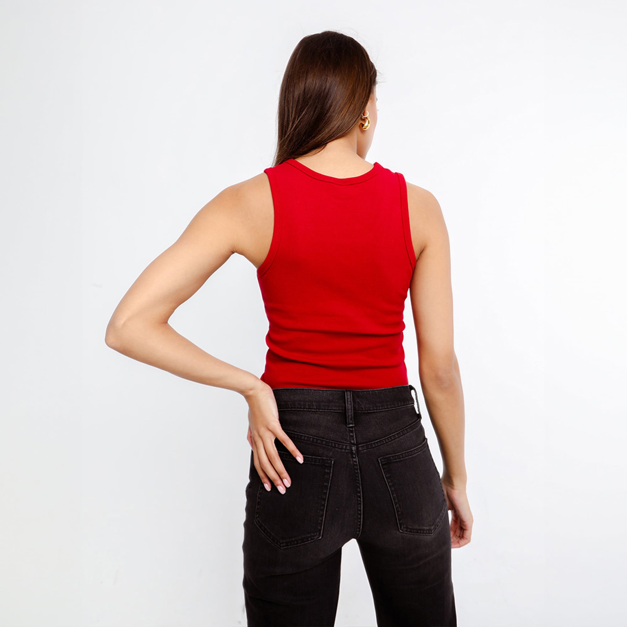 Débardeur côtelé rouge à logo principal des Georgia Bulldogs pour femmes de la marque Hype and Vice